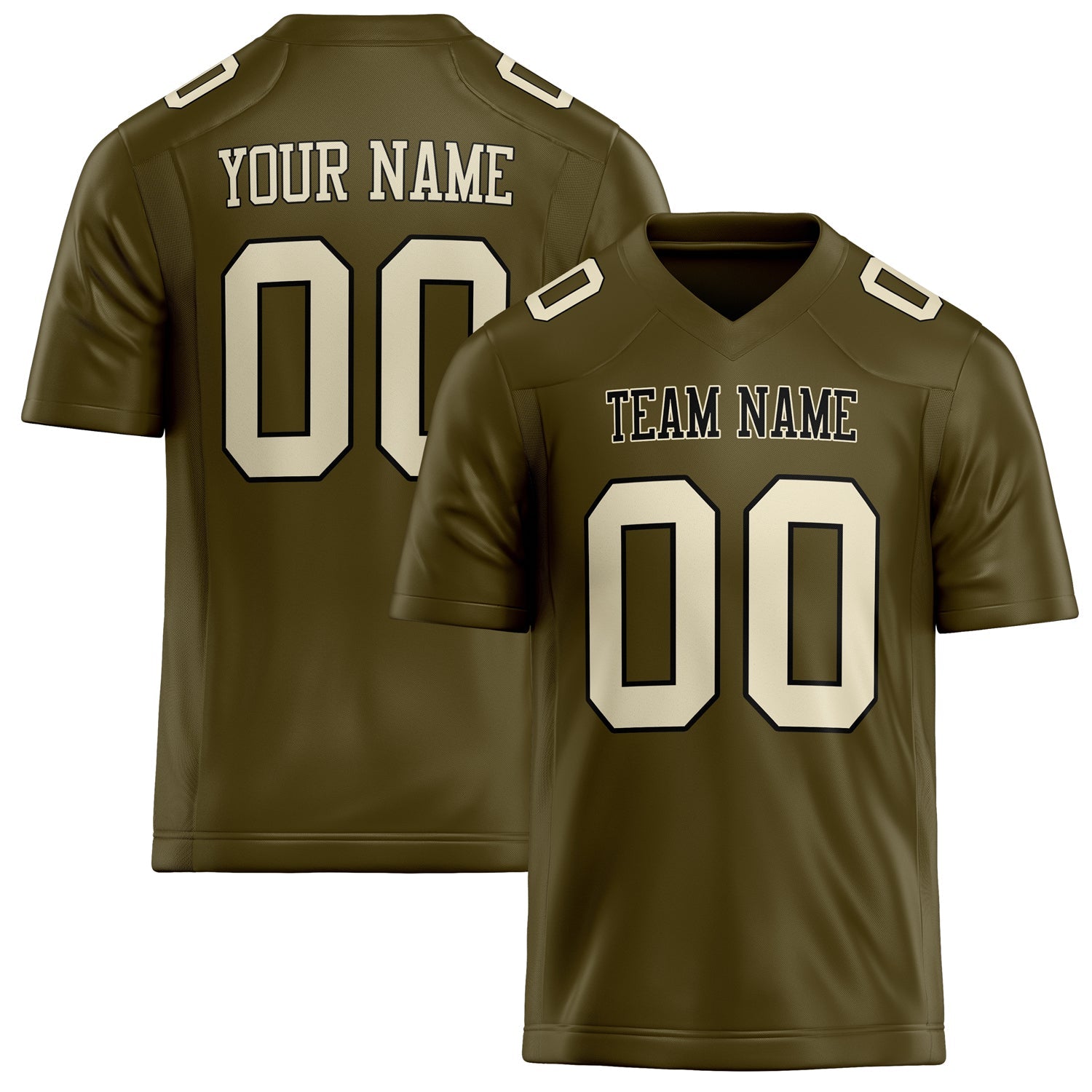 Custom Olive cream Solid Colour Football Jersey FT02240730OL350