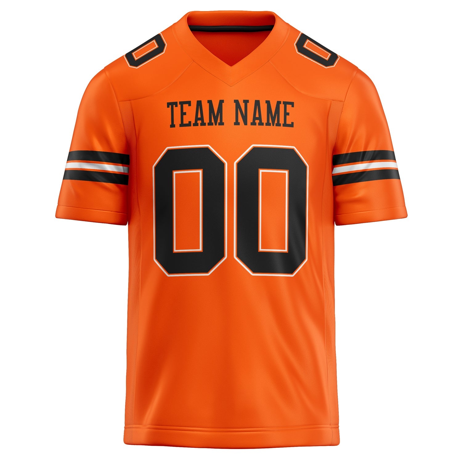 Custom Orange Black Solid Colour Football Jersey