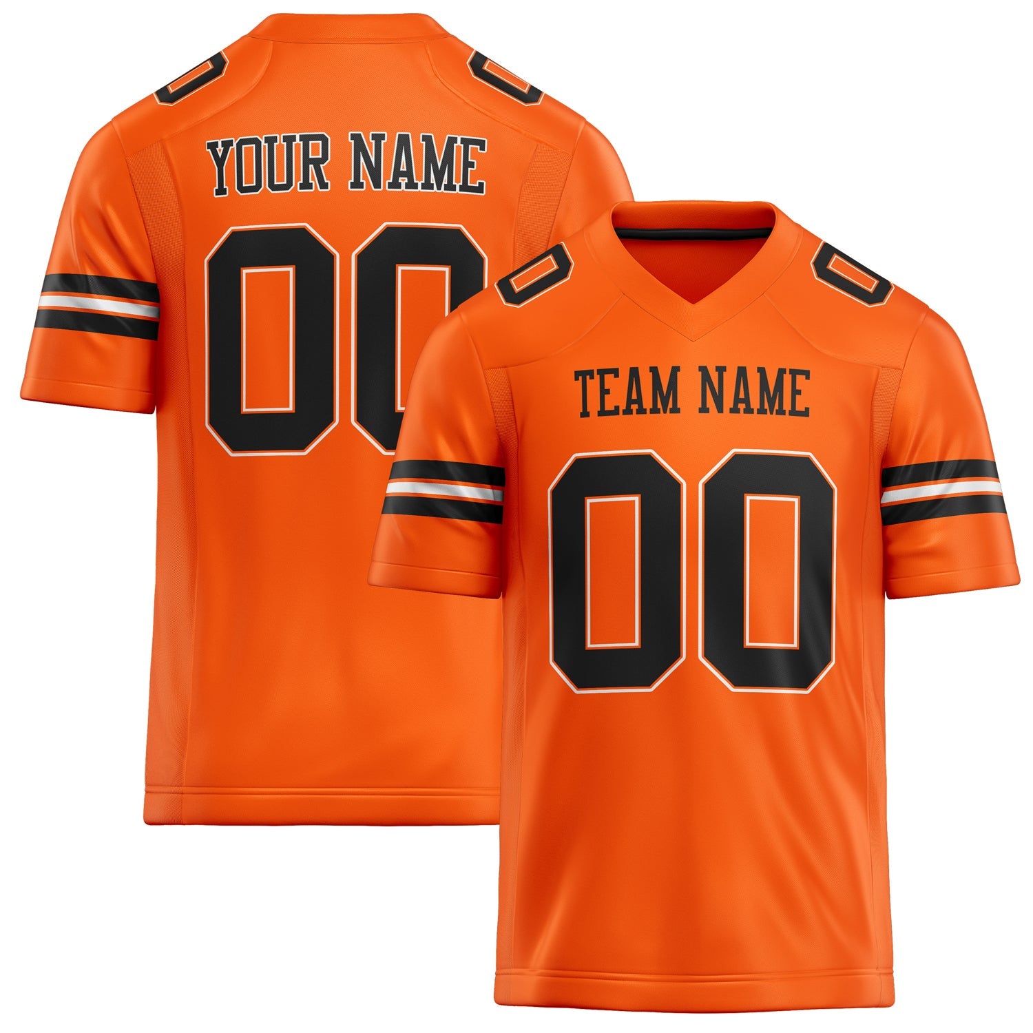 Custom Orange Black Solid Colour Football Jersey FT02240730OR357