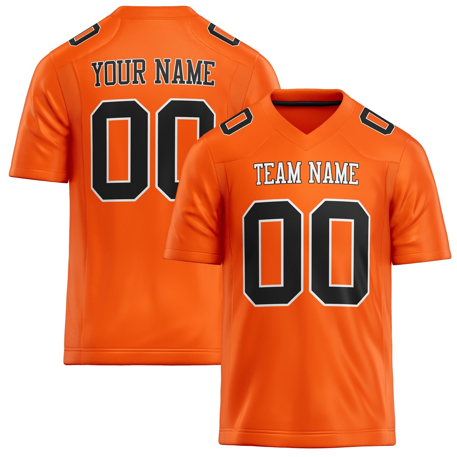 Custom Orange Black Solid Colour Football Jersey FT02240730OR363