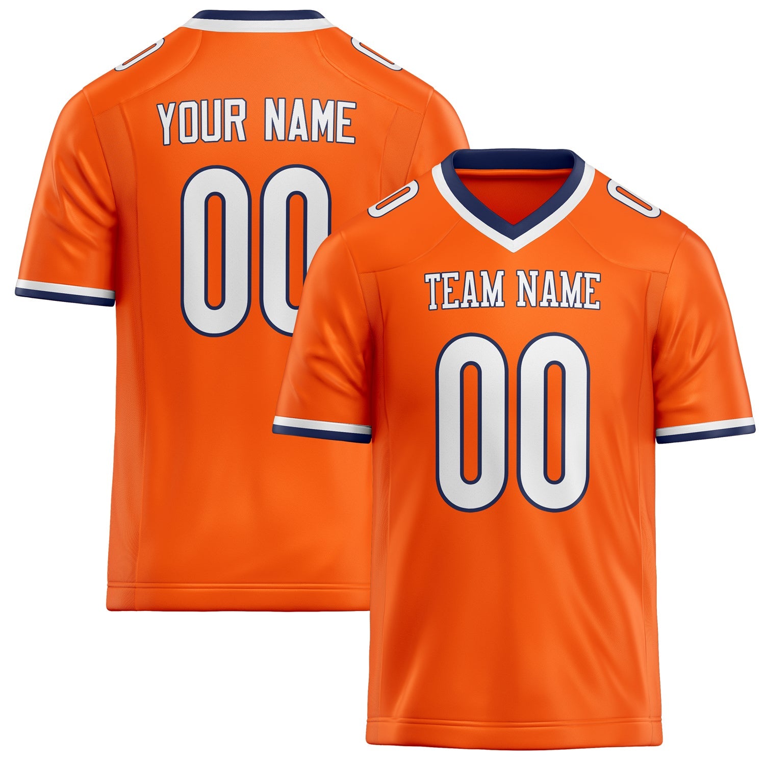 Custom Orange White Solid Colour Football Jersey FT02240730OR367