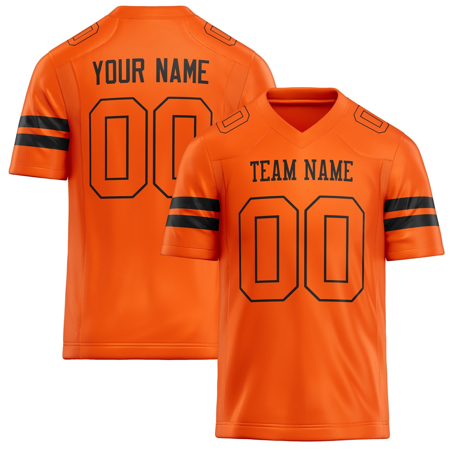 Custom Orange Black Solid Colour Football Jersey FT02240730OR371