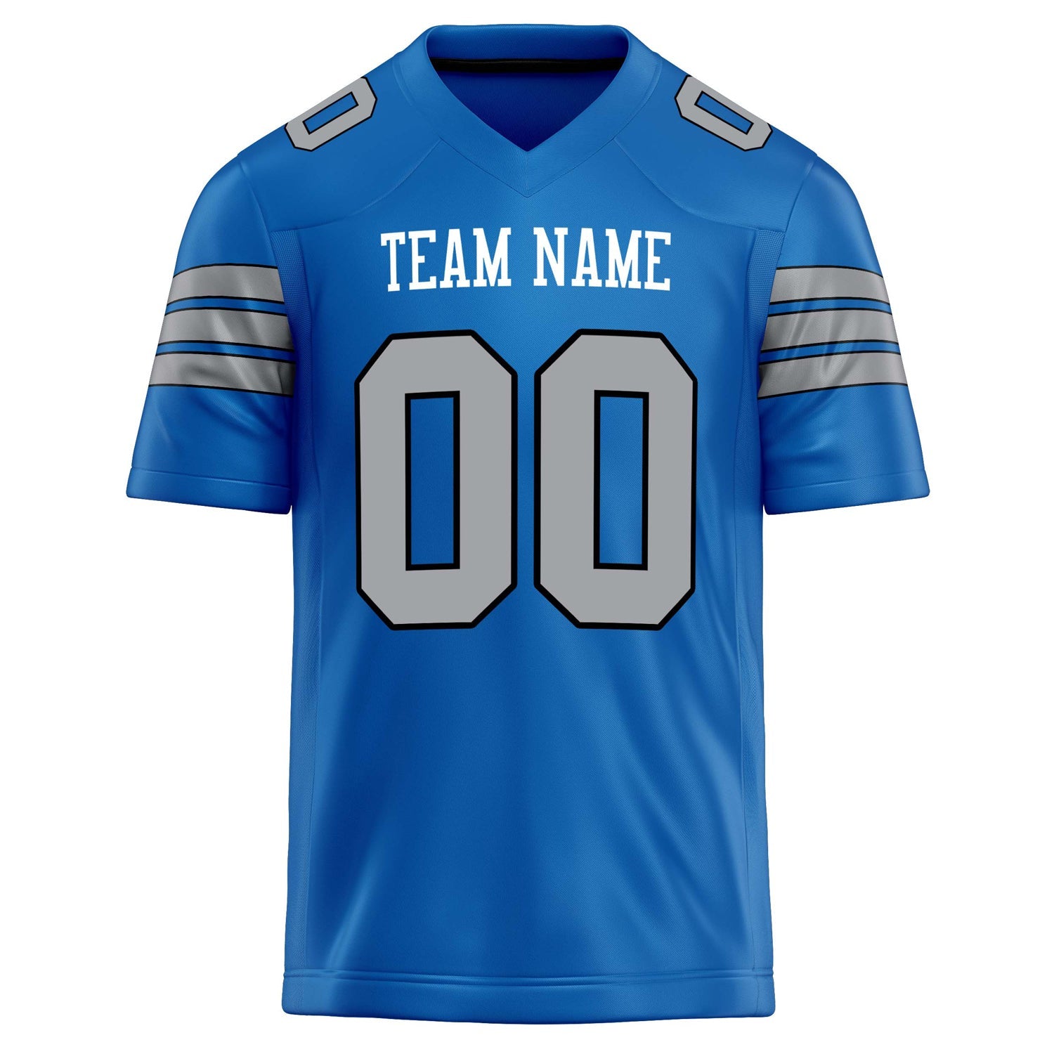 Custom Panther Blue gray Solid Colour Football Jersey