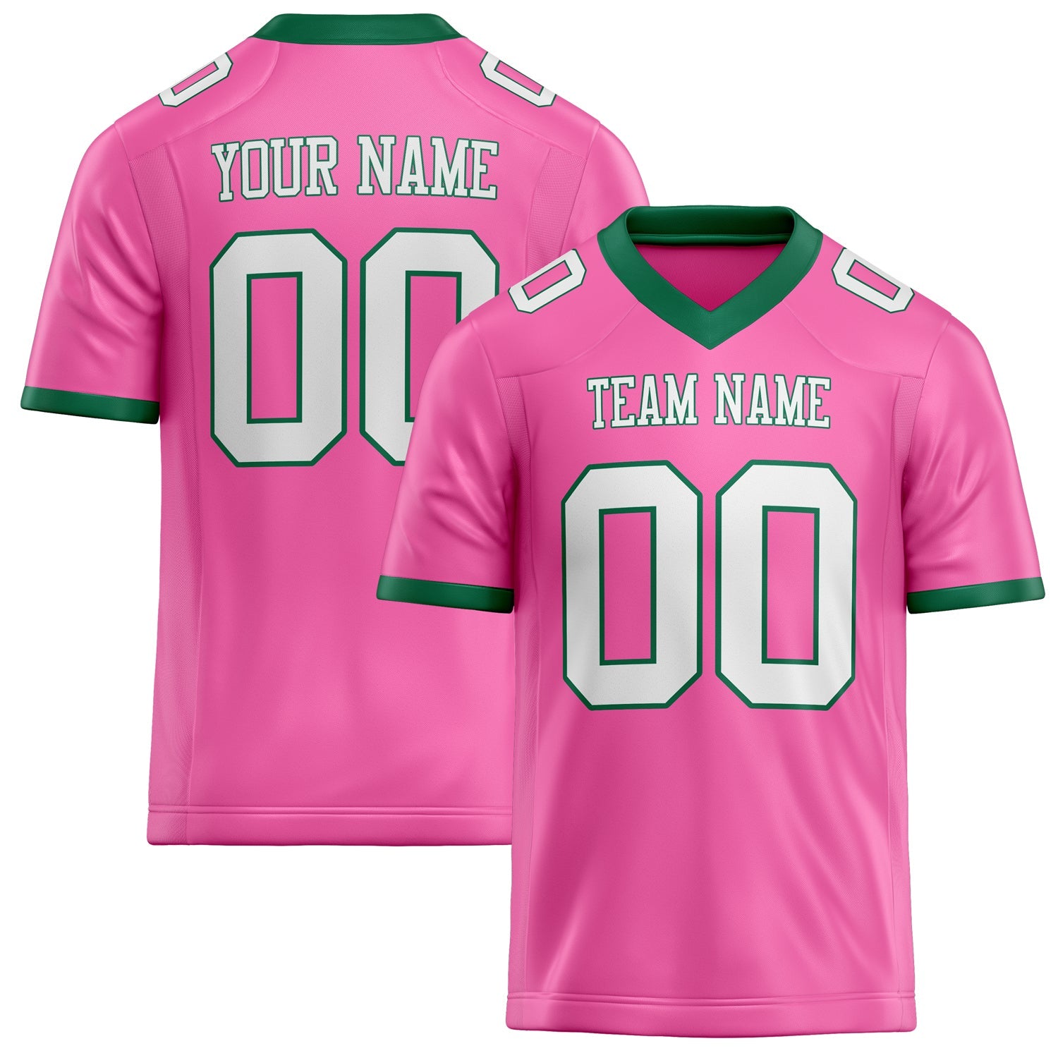 Custom Pink White Solid Colour Football Jersey FT02240730PI405