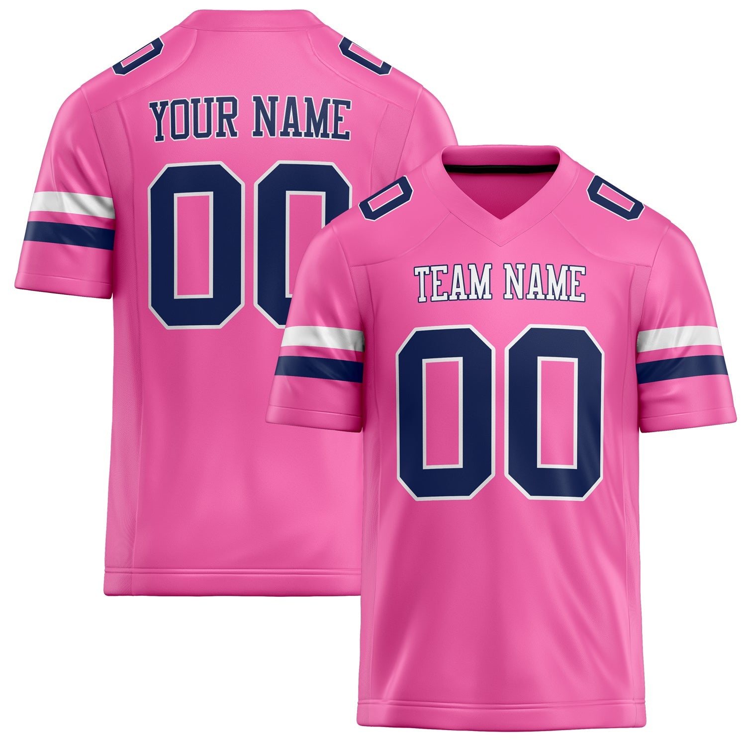 Custom Pink navy Solid Colour Football Jersey FT02240730PI410