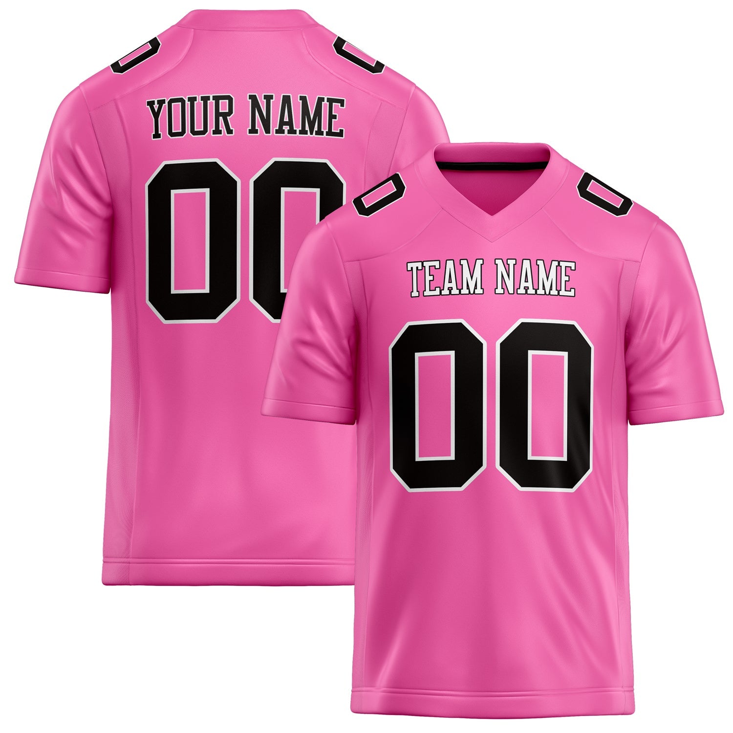 Custom Pink Black Solid Colour Football Jersey FT02240730PI413