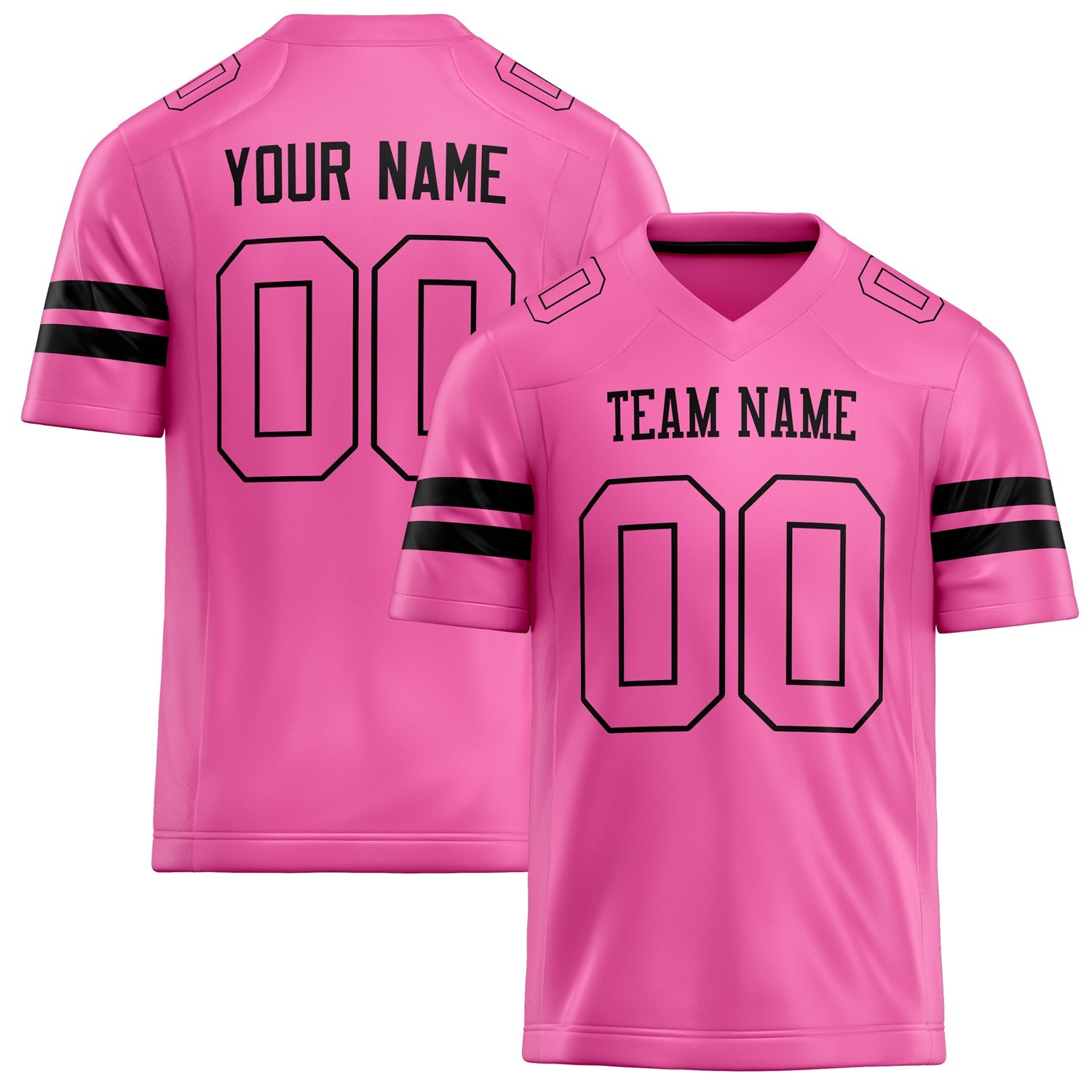 Custom Pink Black Solid Colour Football Jersey FT02240730PI414