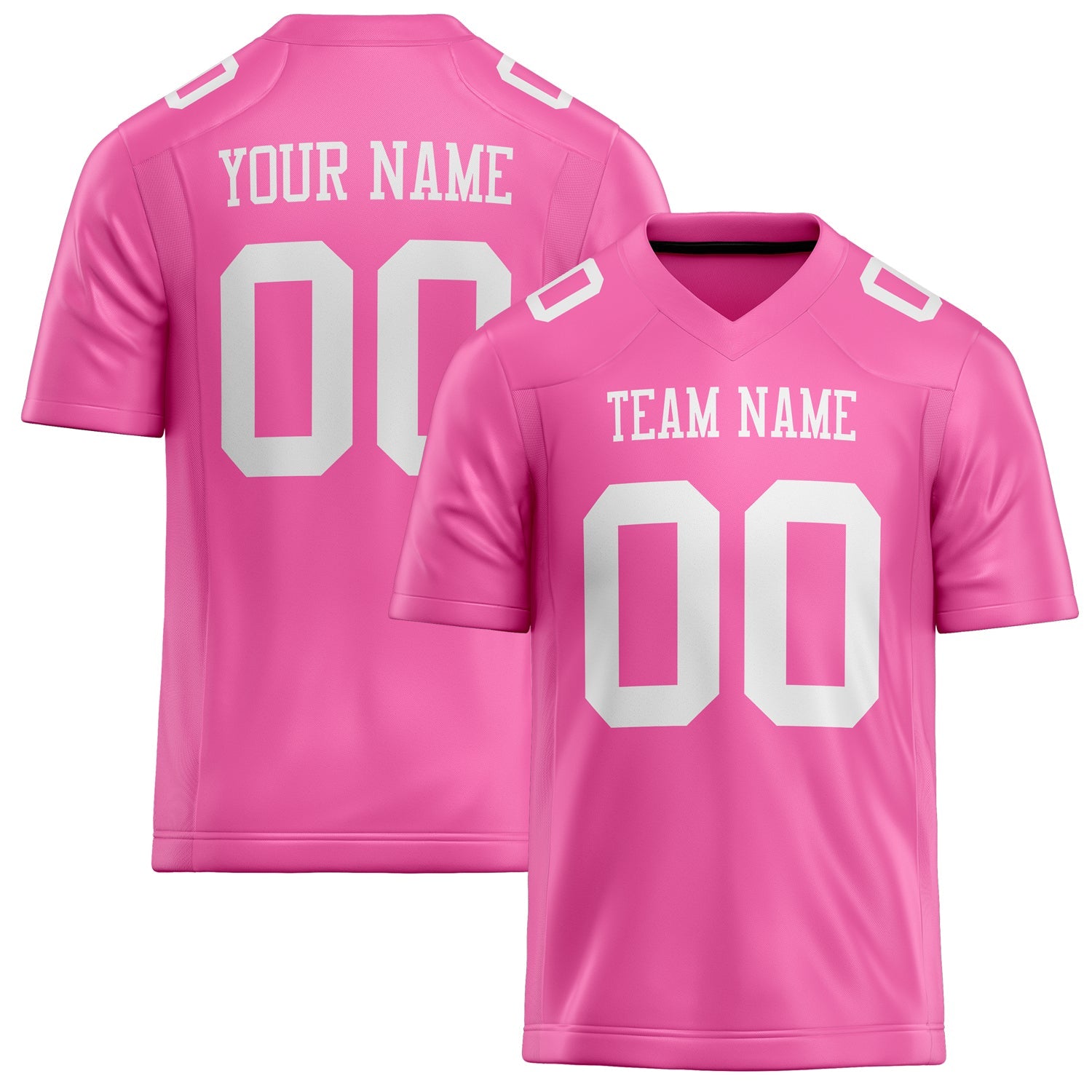 Custom Pink White Solid Colour Football Jersey FT02240730PI415