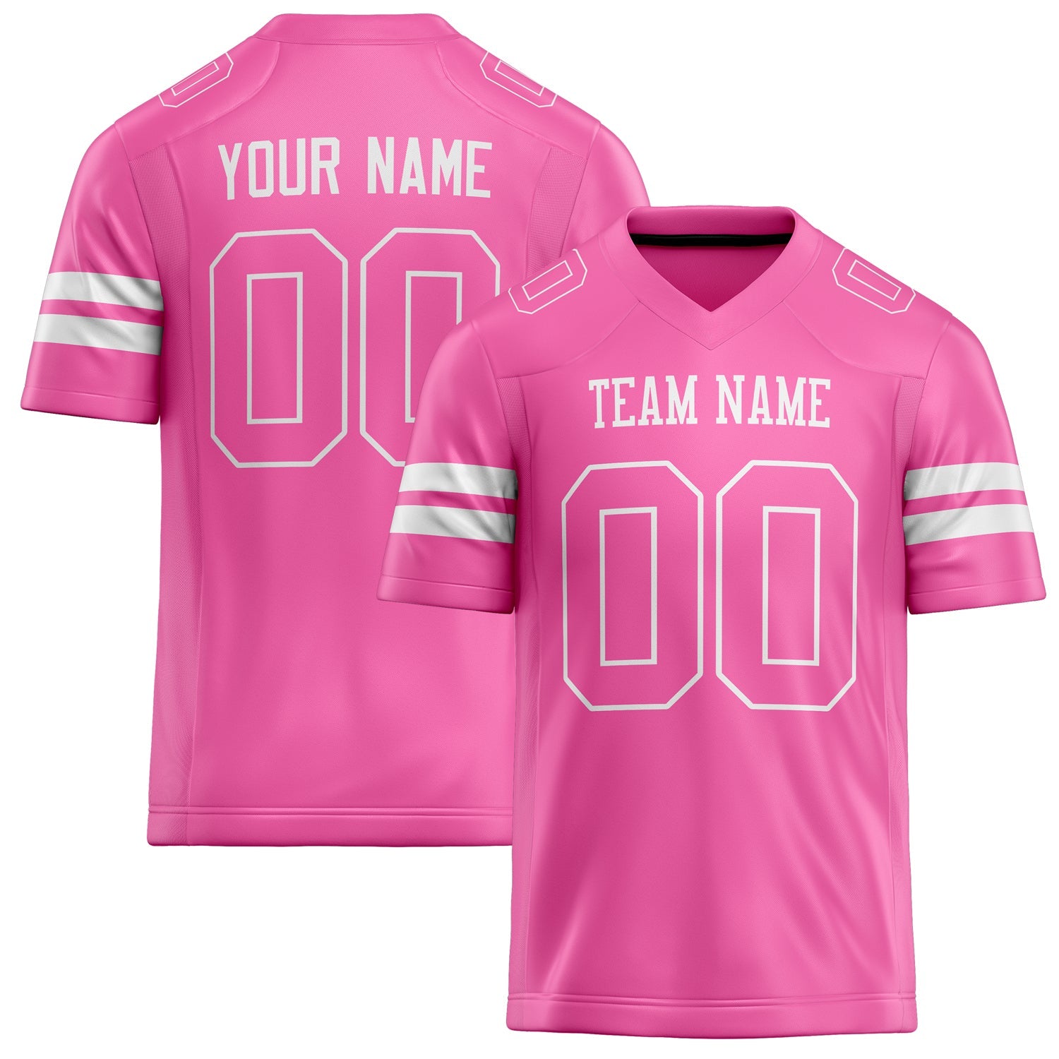 Custom Pink White Solid Colour Football Jersey FT02240730PI416
