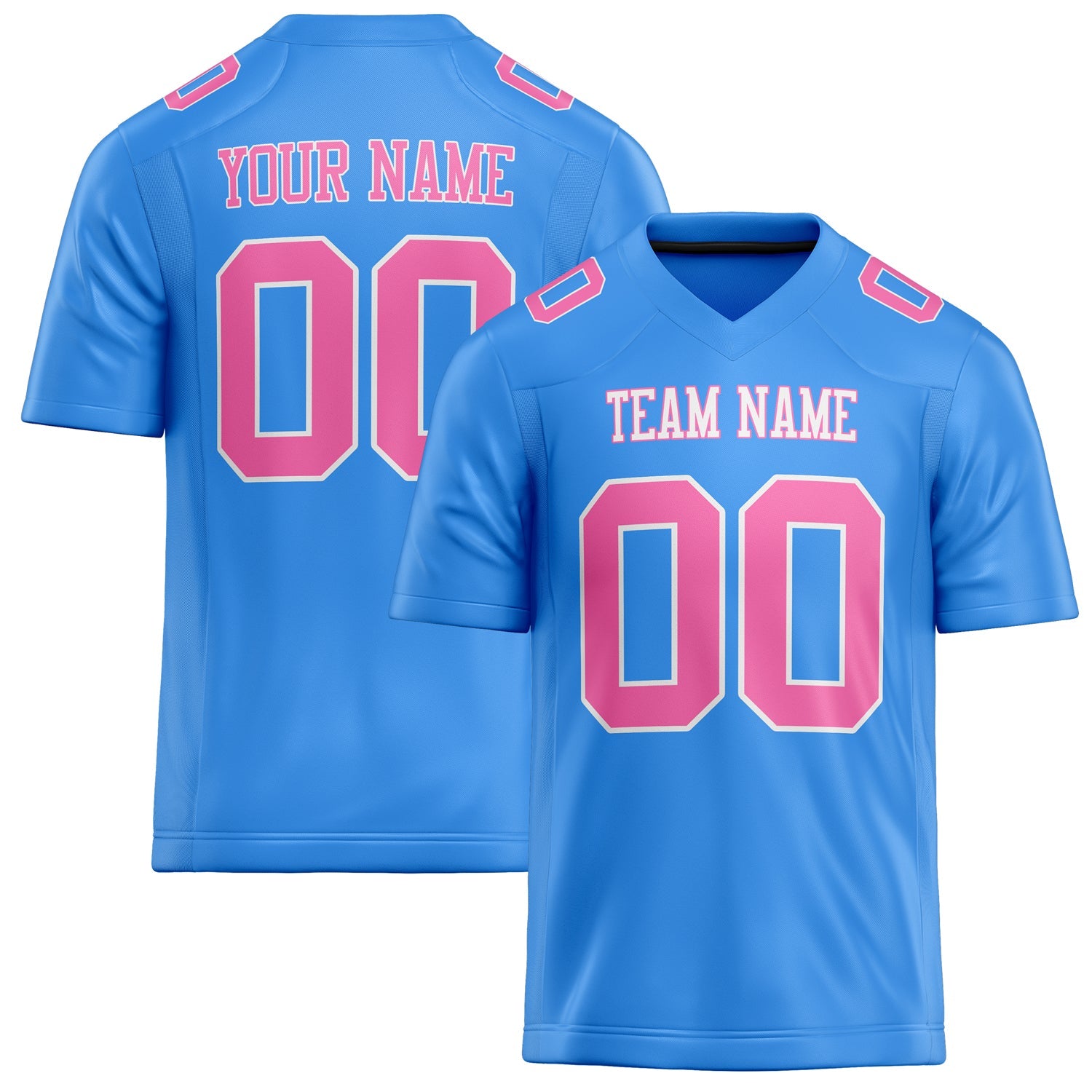 Custom Powder Blue pink Solid Colour Football Jersey FT02240730PO428