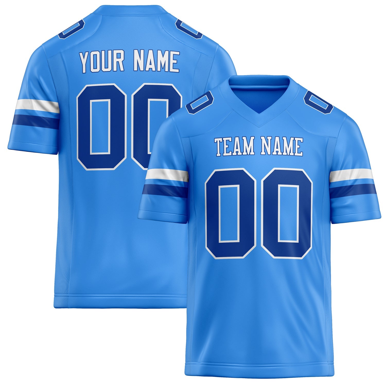 Custom Powder Blue royal Solid Colour Football Jersey FT02240730PO433