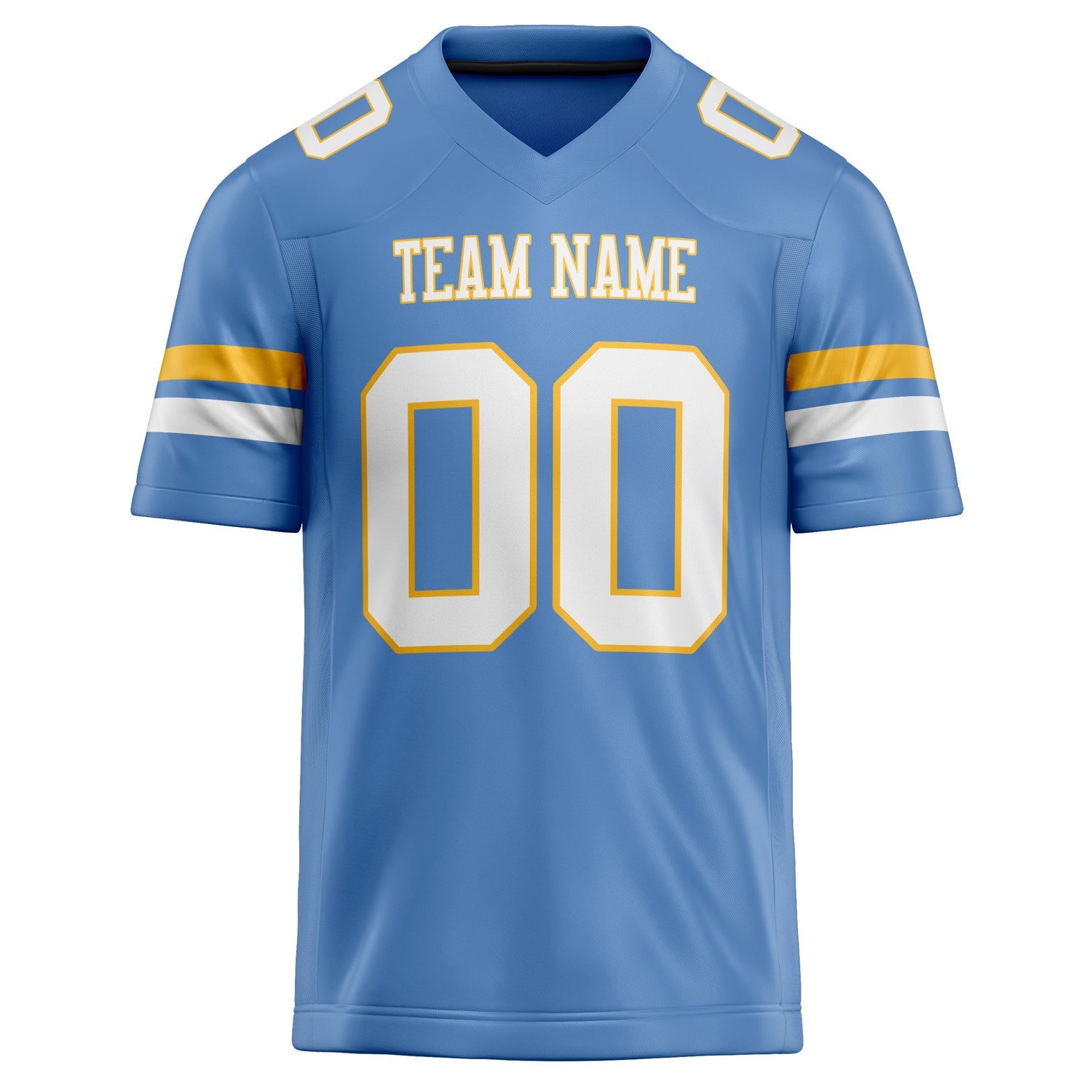 Custom Powder Blue White Solid Colour Football Jersey