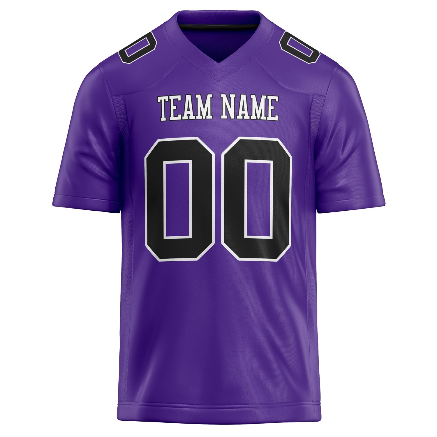 Custom Purple Black Solid Colour Football Jersey