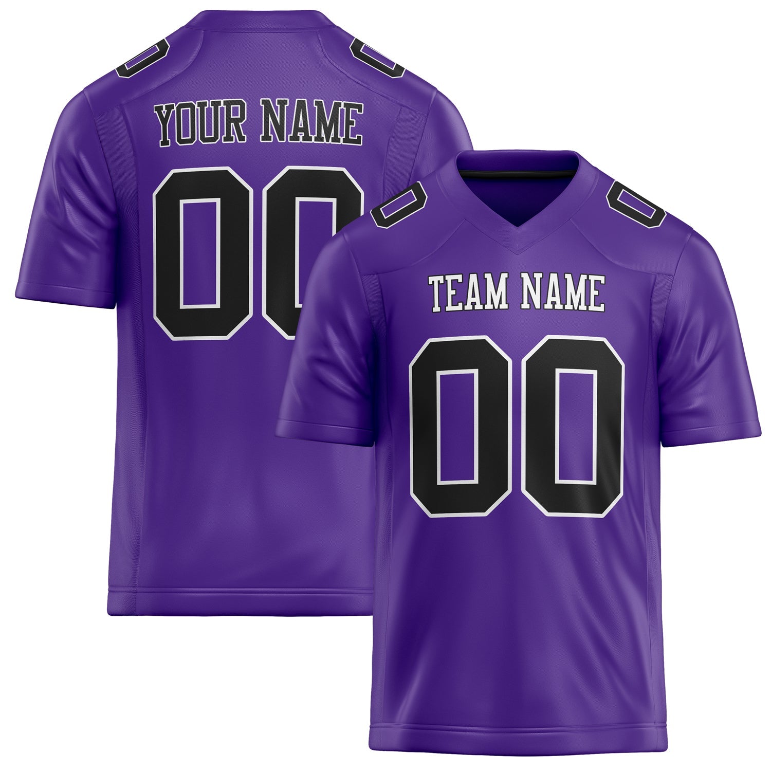 Custom Purple Black Solid Colour Football Jersey FT02240730PU437