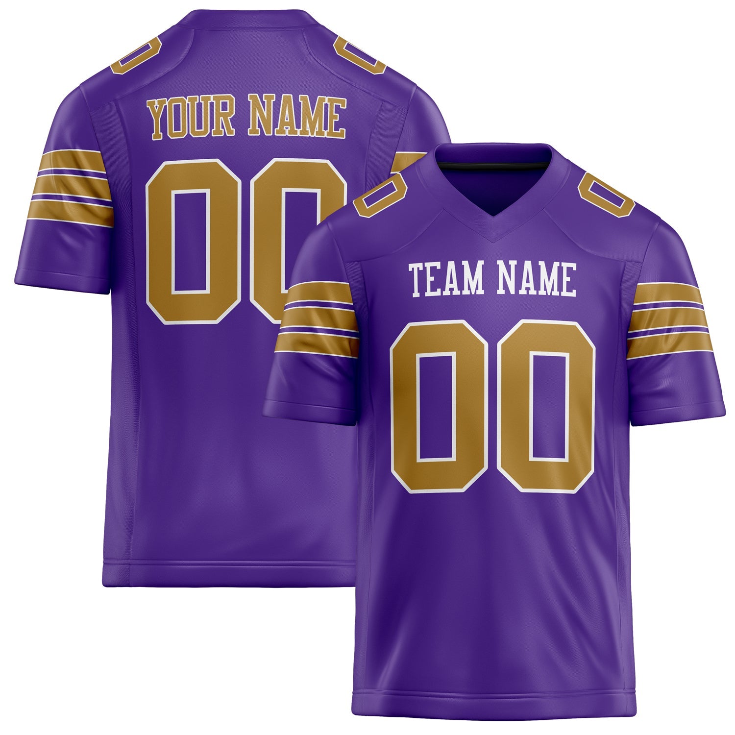 Custom Purple old gold Solid Colour Football Jersey FT02240730PU439
