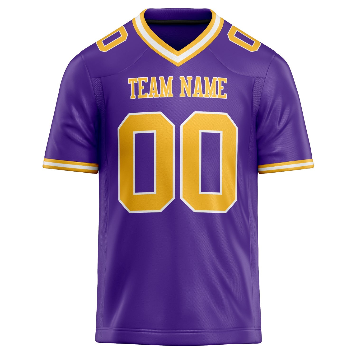 Custom Purple Gold Solid Colour Football Jersey