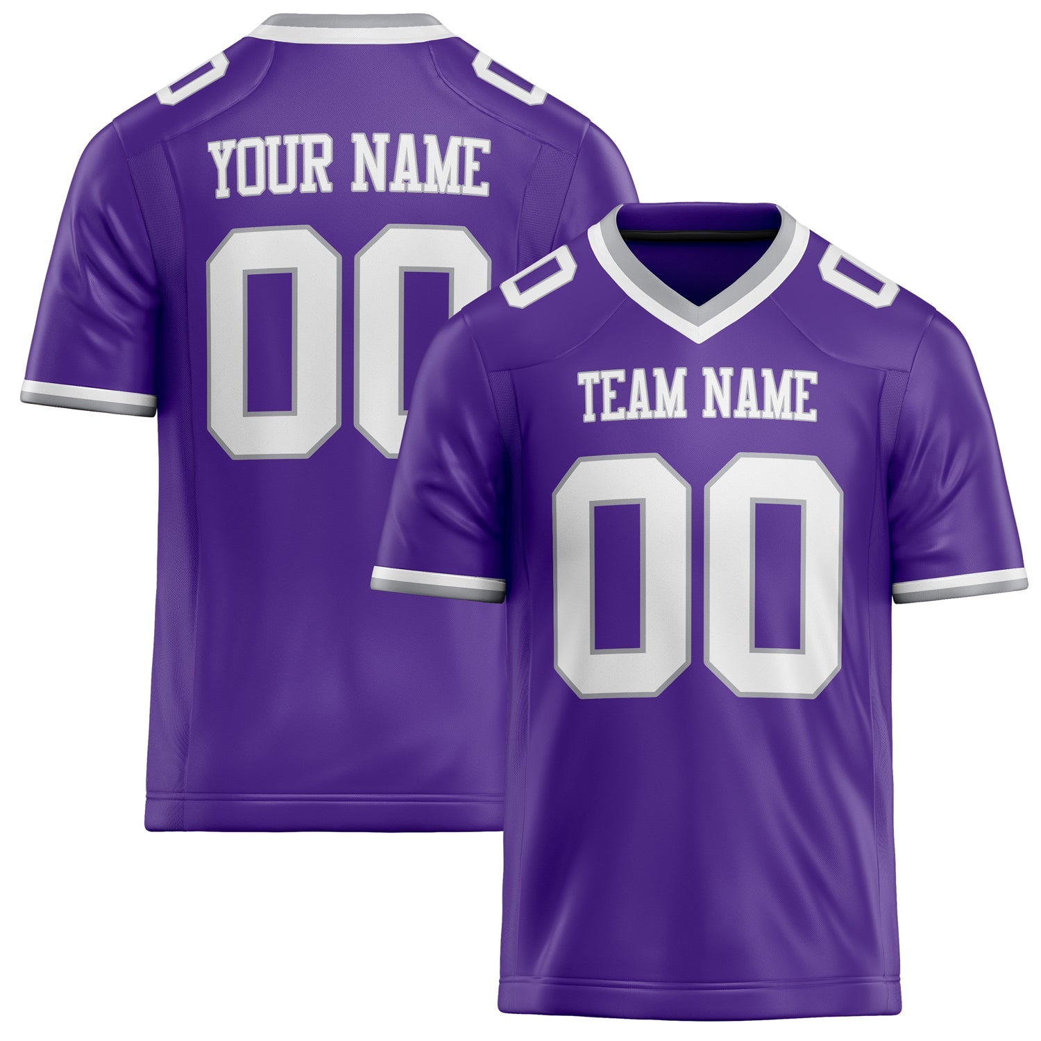 Custom Purple White Solid Colour Football Jersey FT02240730PU442