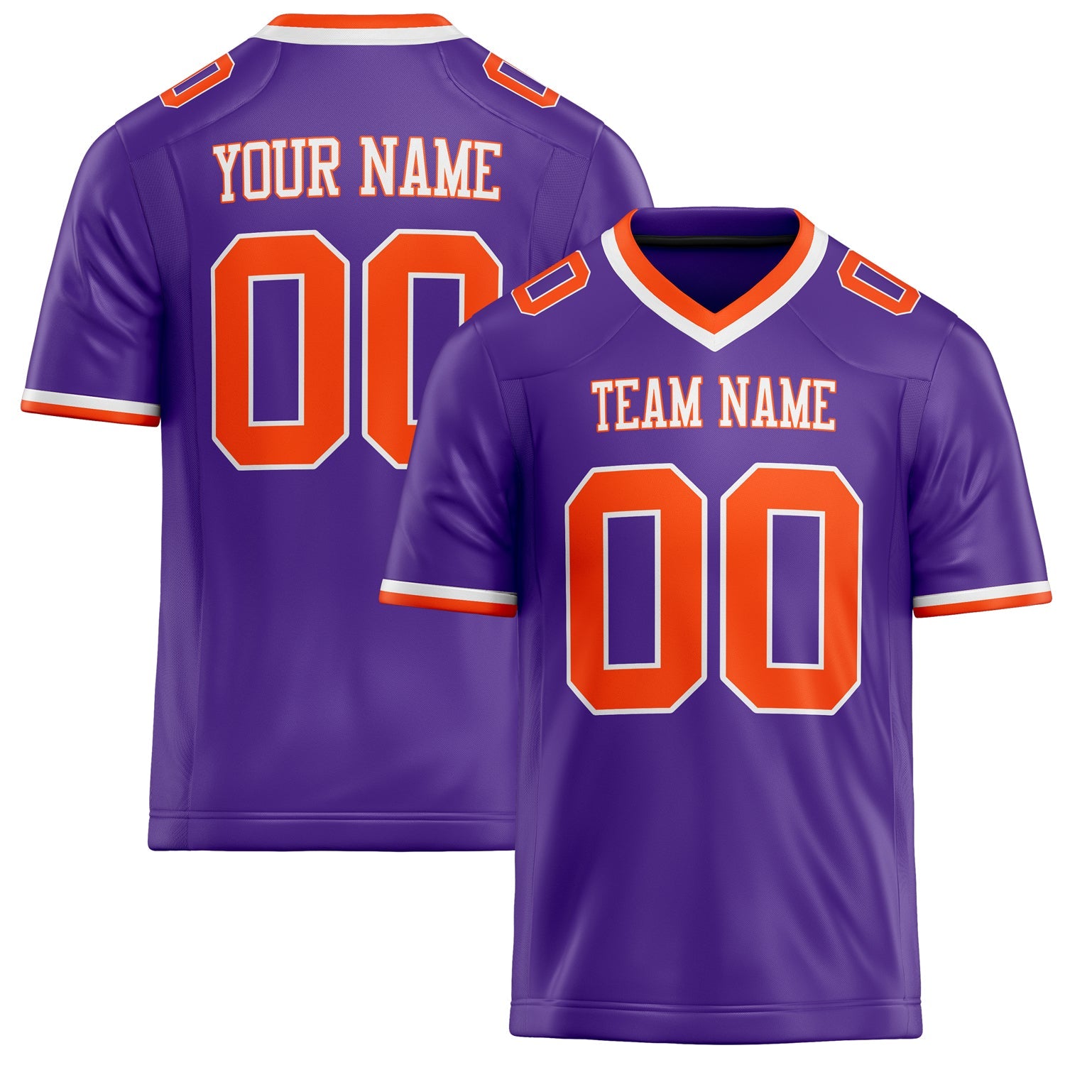 Custom Purple orange Solid Colour Football Jersey FT02240730PU443