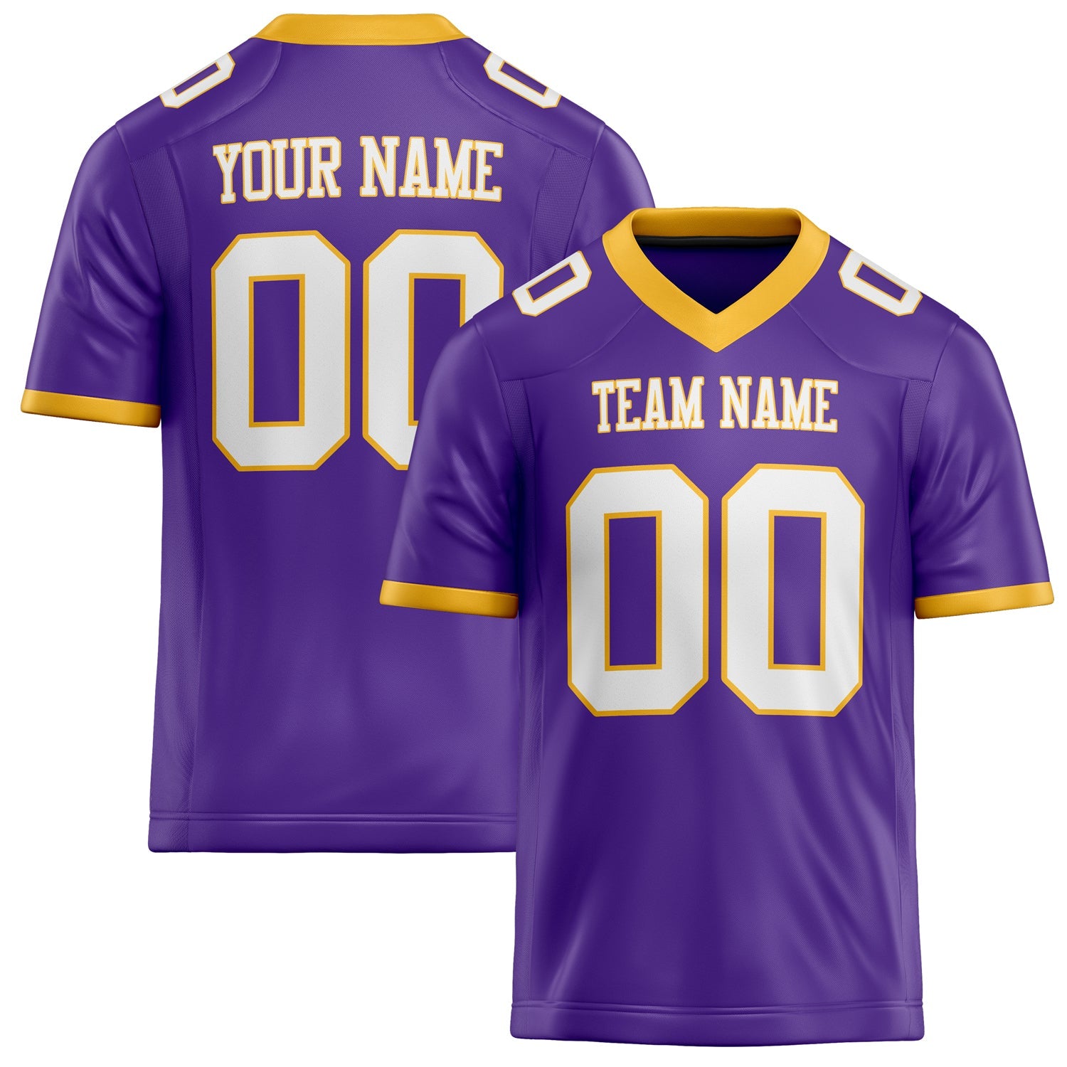 Custom Purple White Solid Colour Football Jersey FT02240730PU444