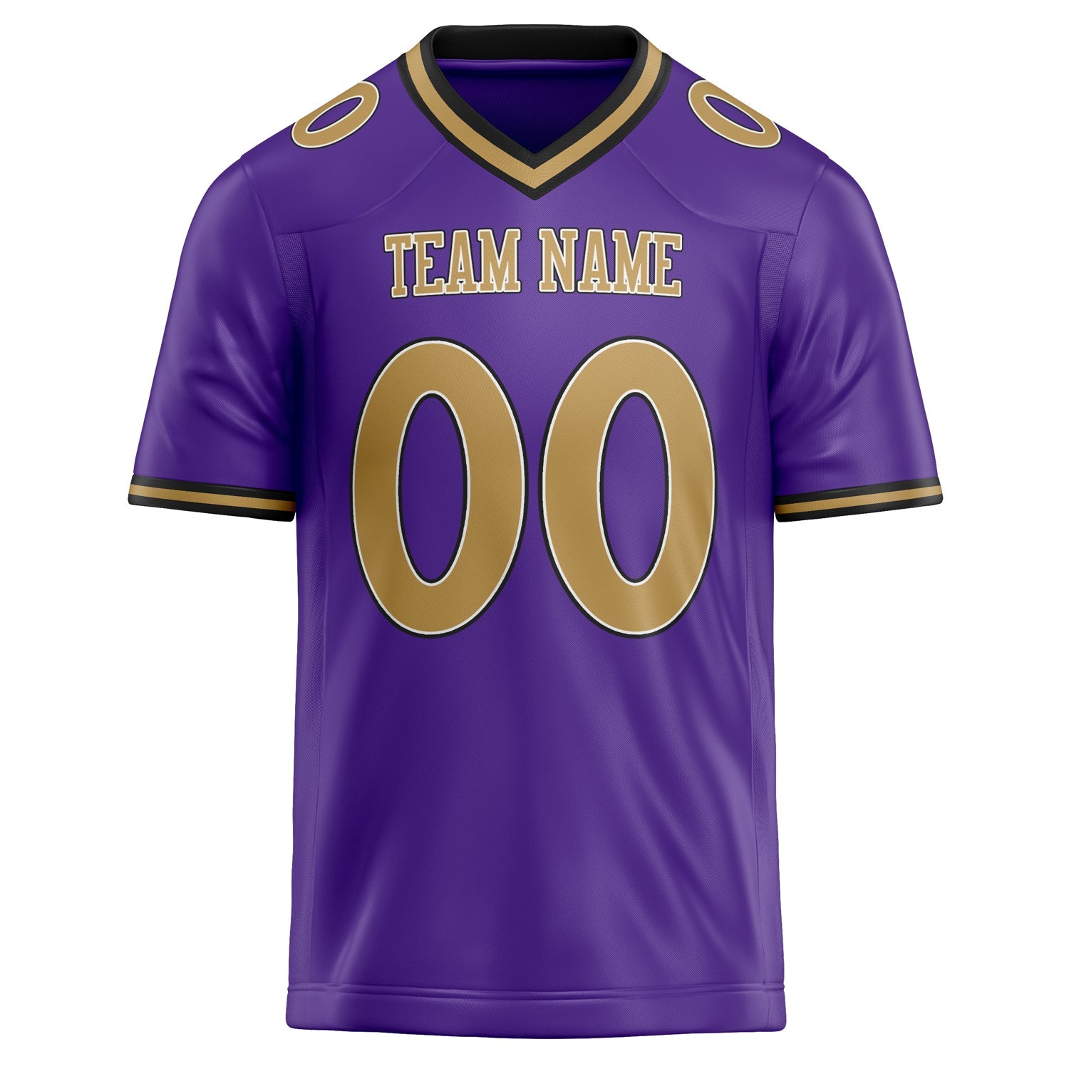 Custom Purple Old Gold Solid Colour Football Jersey