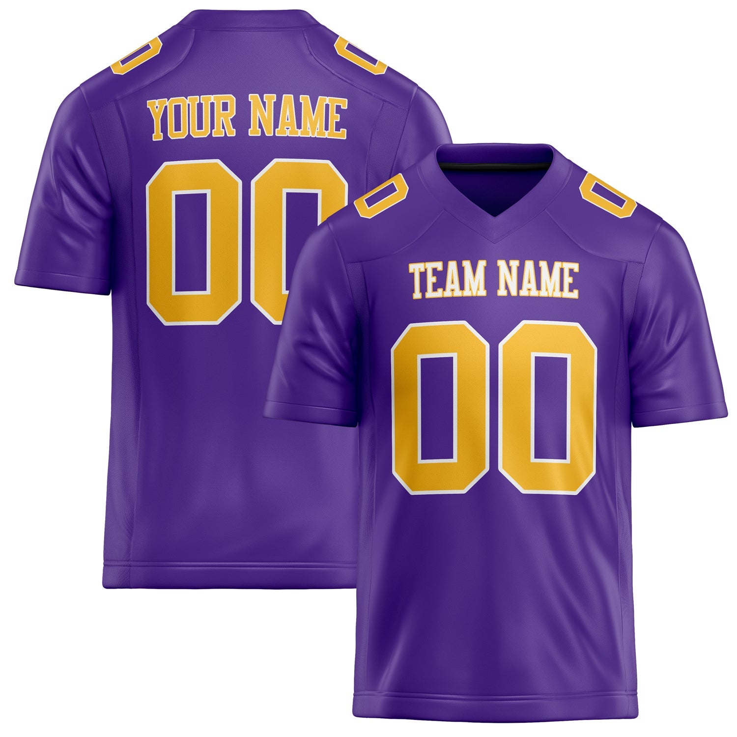 Custom Purple Gold Solid Colour Football Jersey FT02240730PU448