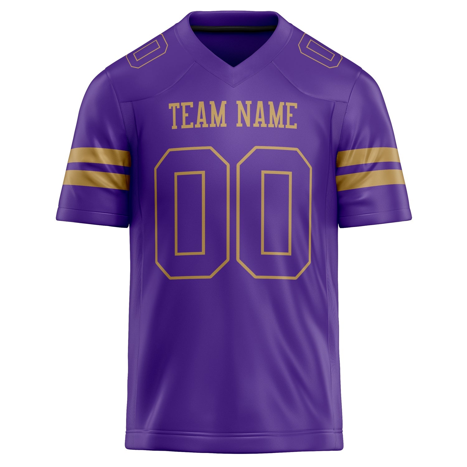 Custom Purple Old Gold Solid Colour Football Jersey