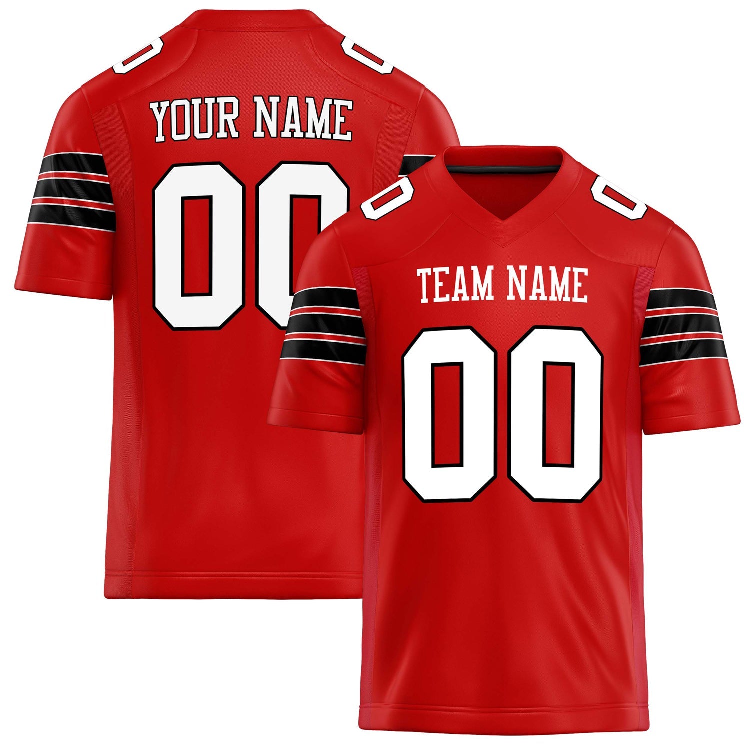 Custom Scarlet White Solid Colour Football Jersey FT02240730SC503