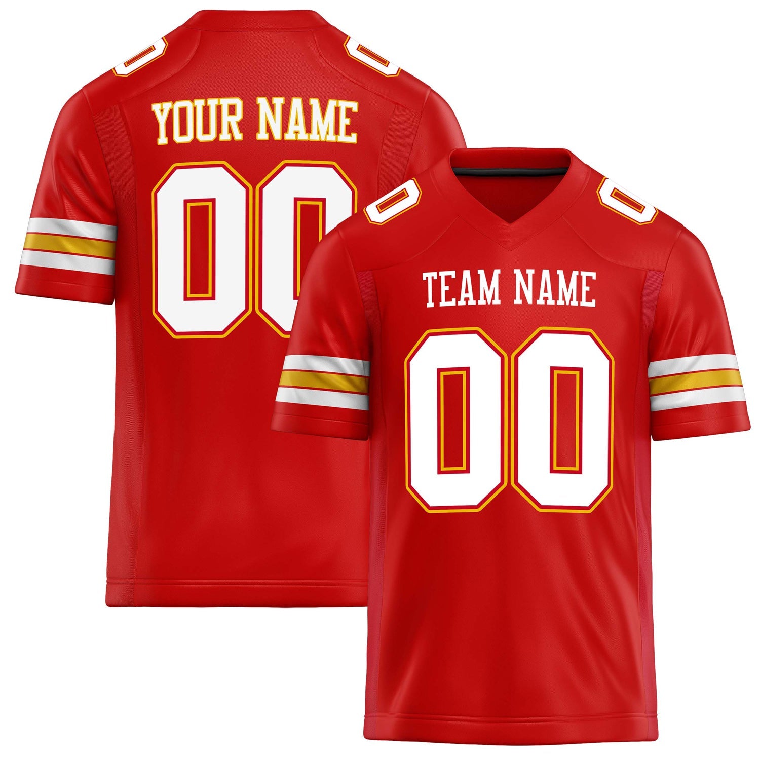 Custom Scarlet White Solid Colour Football Jersey FT02240730SC507