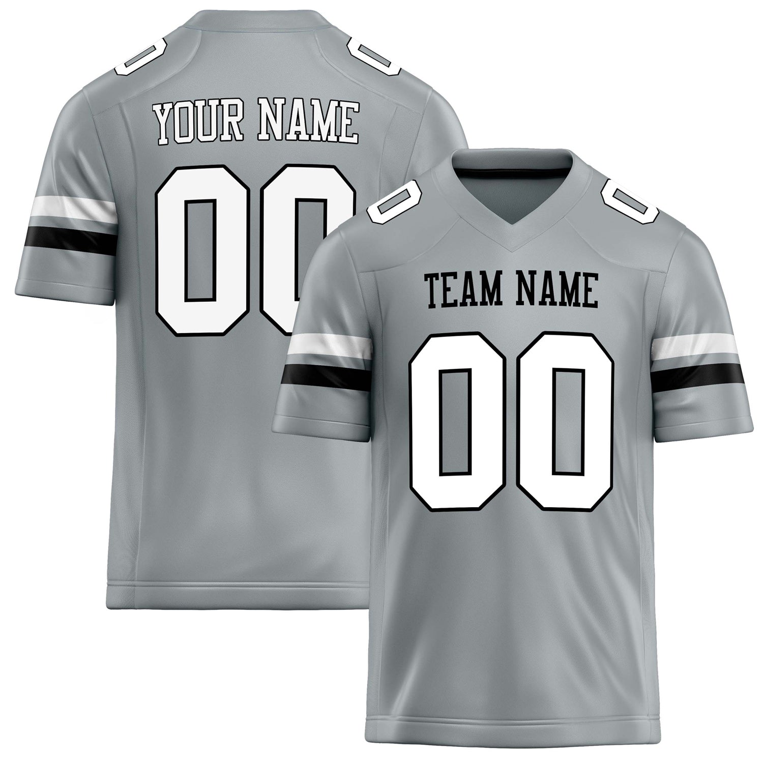 Custom Silver White Solid Colour Football Jersey FT02240730SI510