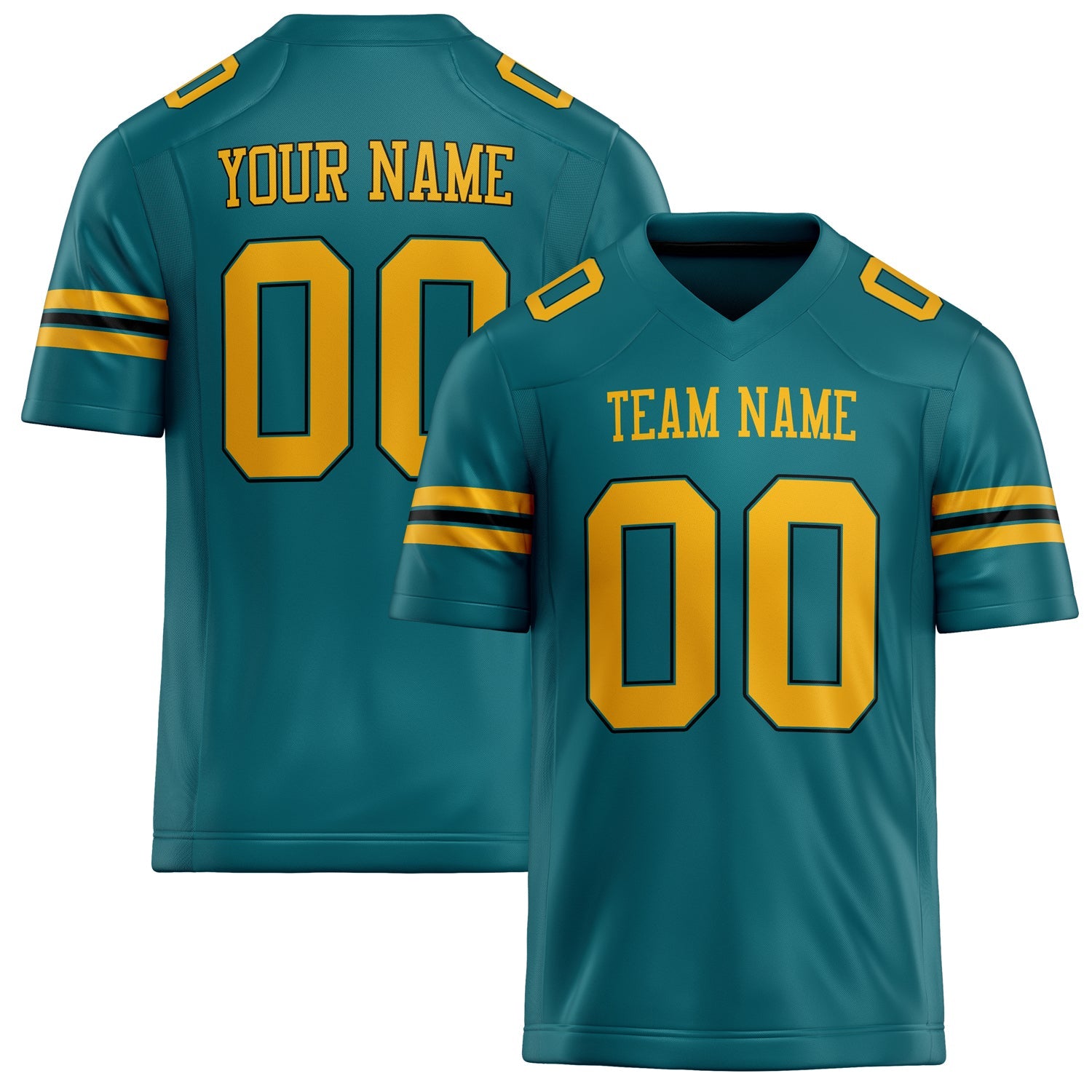 Custom Teal Gold Solid Colour Football Jersey FT02240730TE518