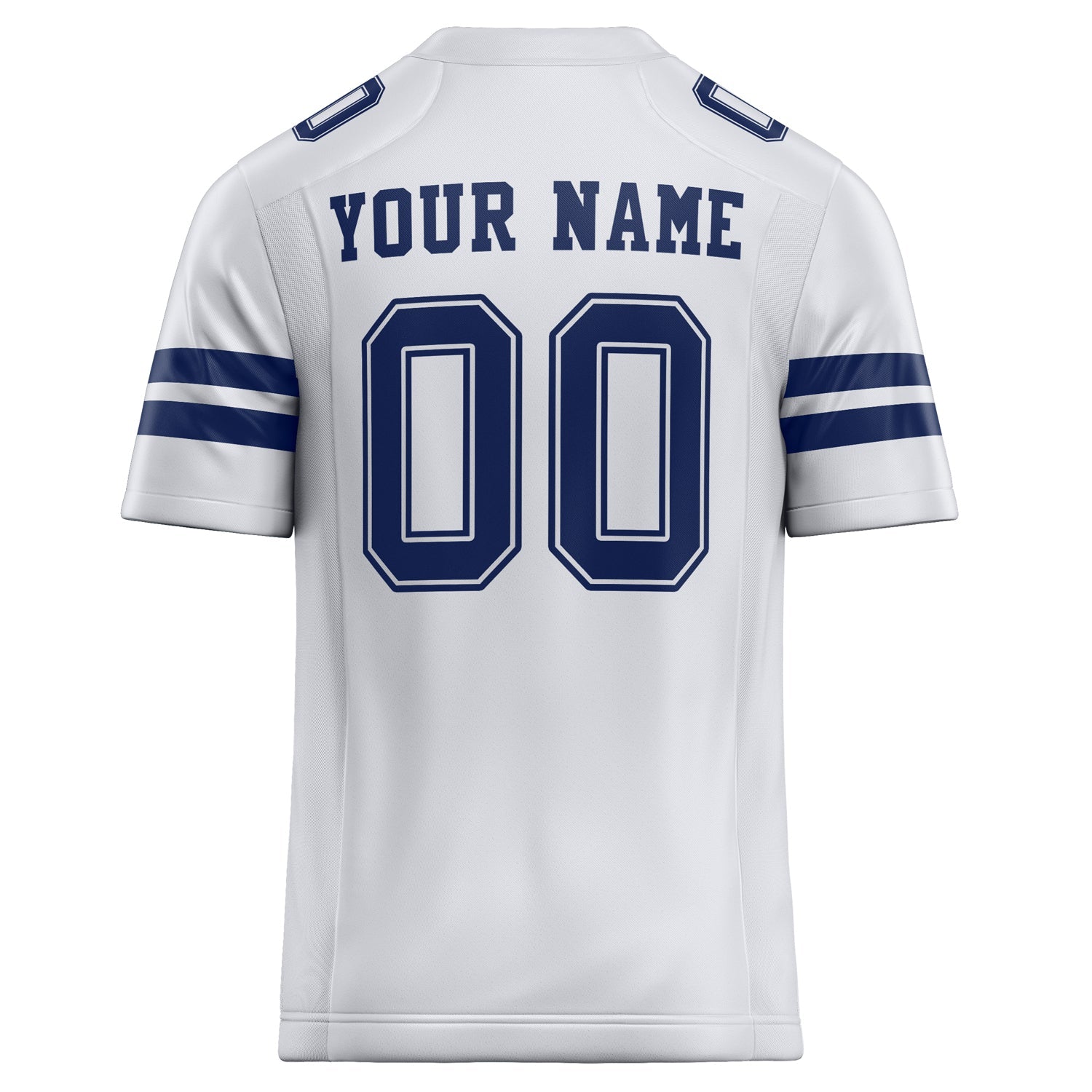 Custom White Navy Solid Colour Football Jersey