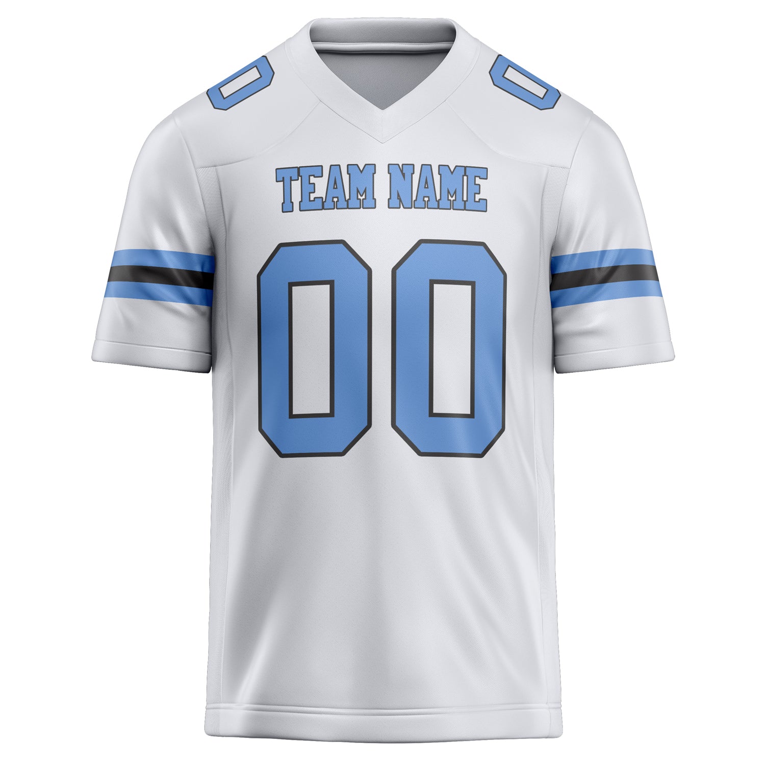 Custom White Light Blue Solid Colour Football Jersey
