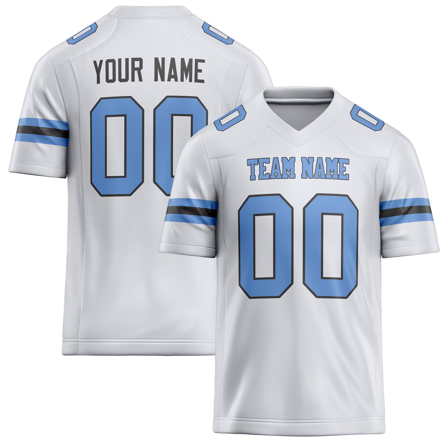 Custom White Light Blue Solid Colour Football Jersey FT02240730WH538
