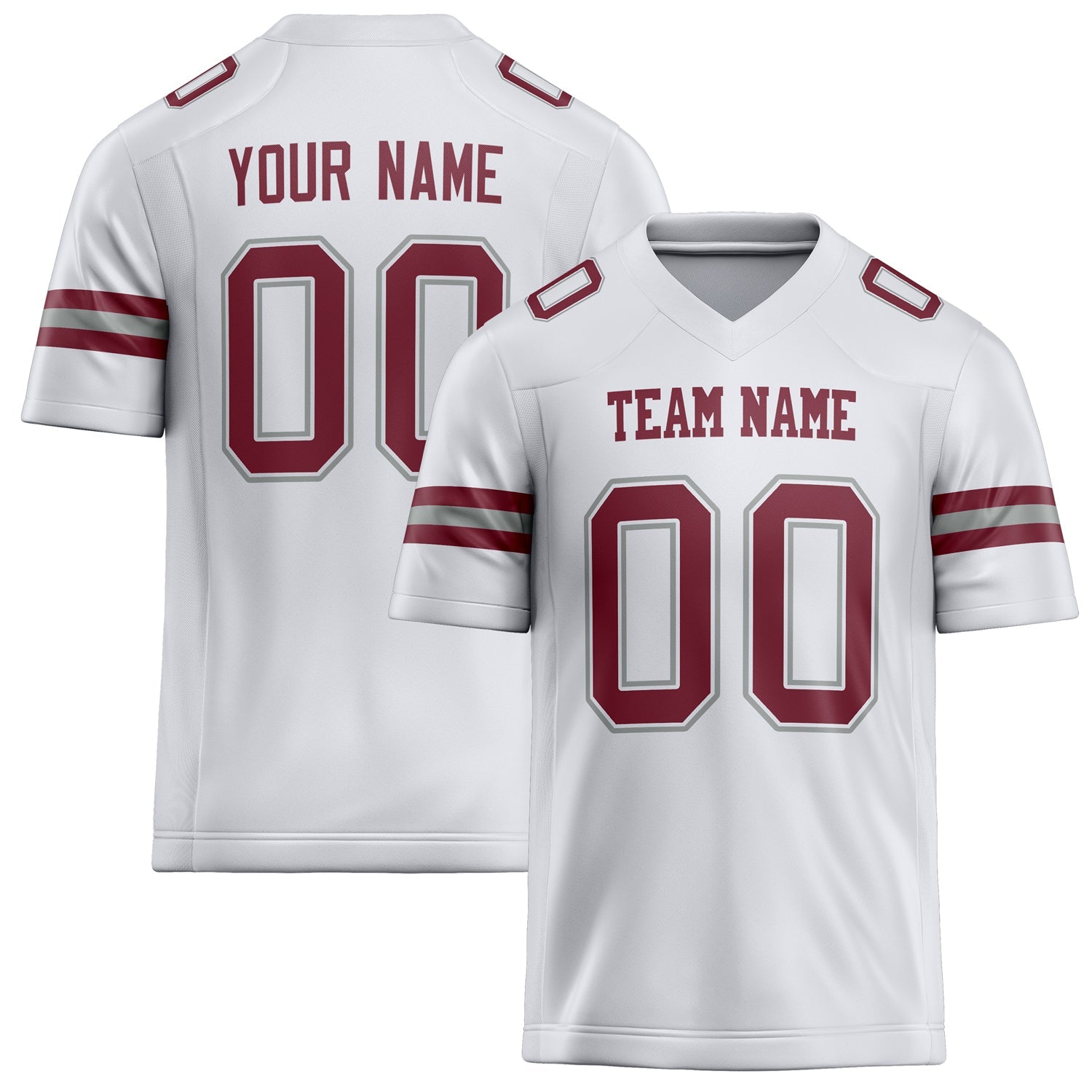 Custom White Maroon Solid Colour Football Jersey FT02240730WH540