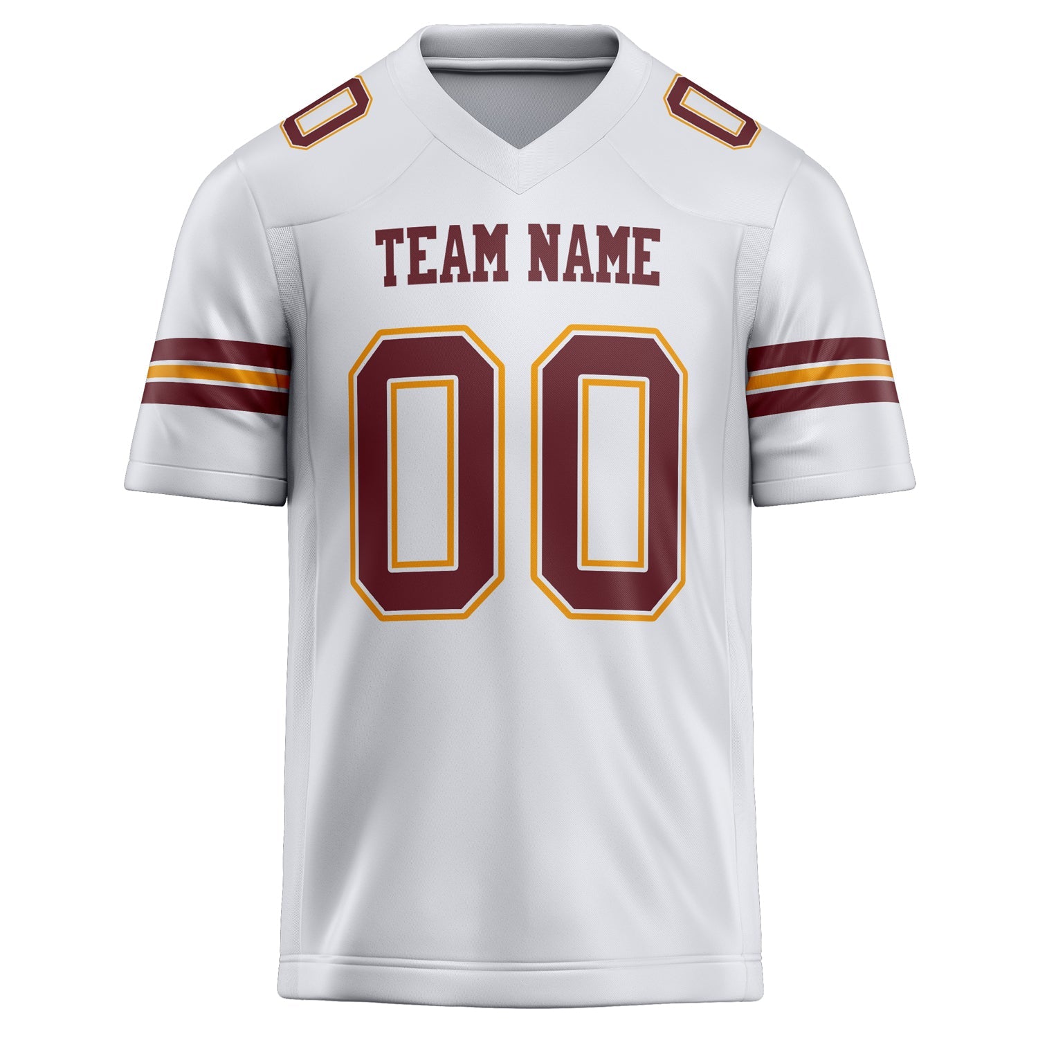 Custom White Maroon Solid Colour Football Jersey