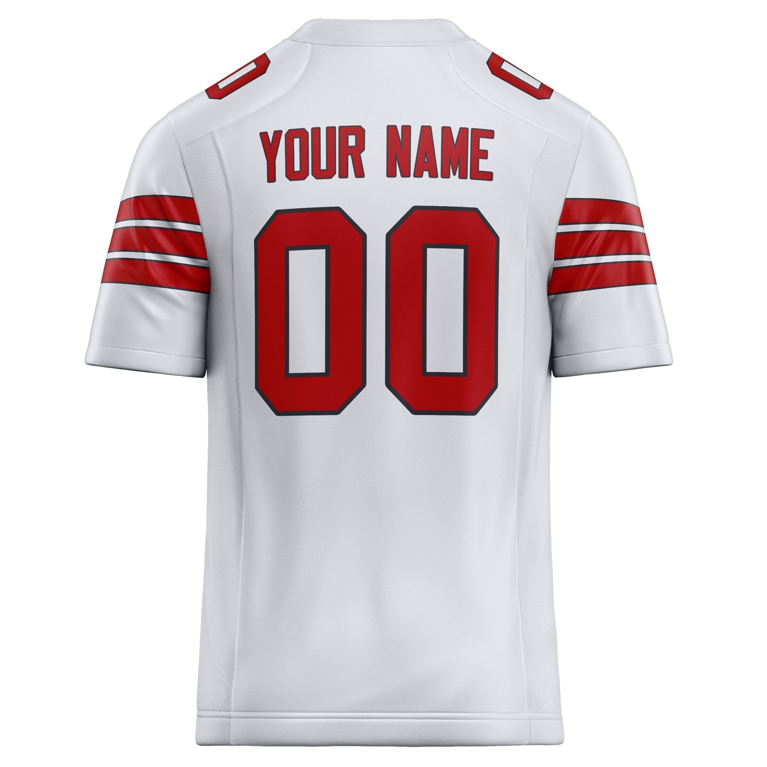 Custom White Red Solid Colour Football Jersey