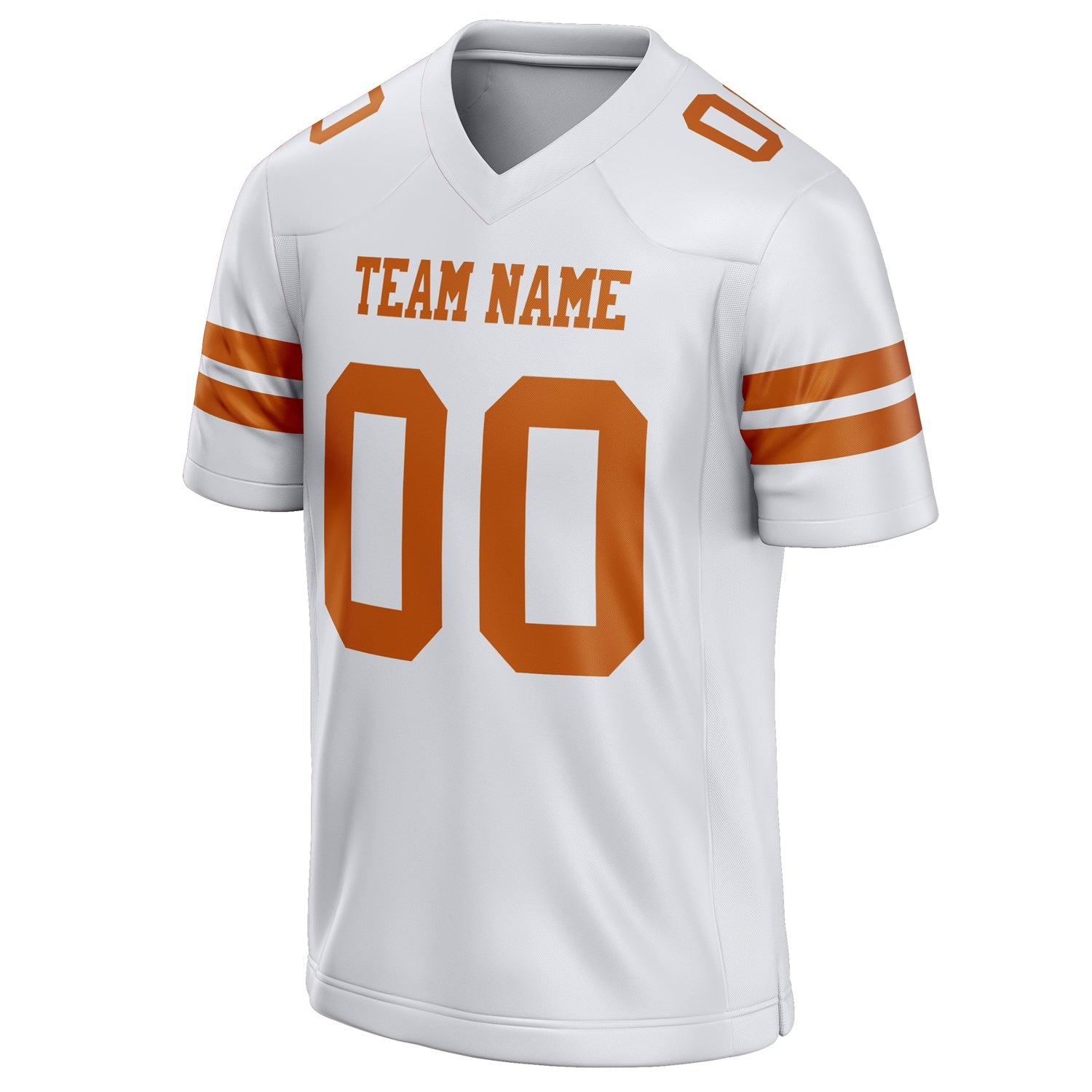 Custom White Orange Solid Colour Football Jersey