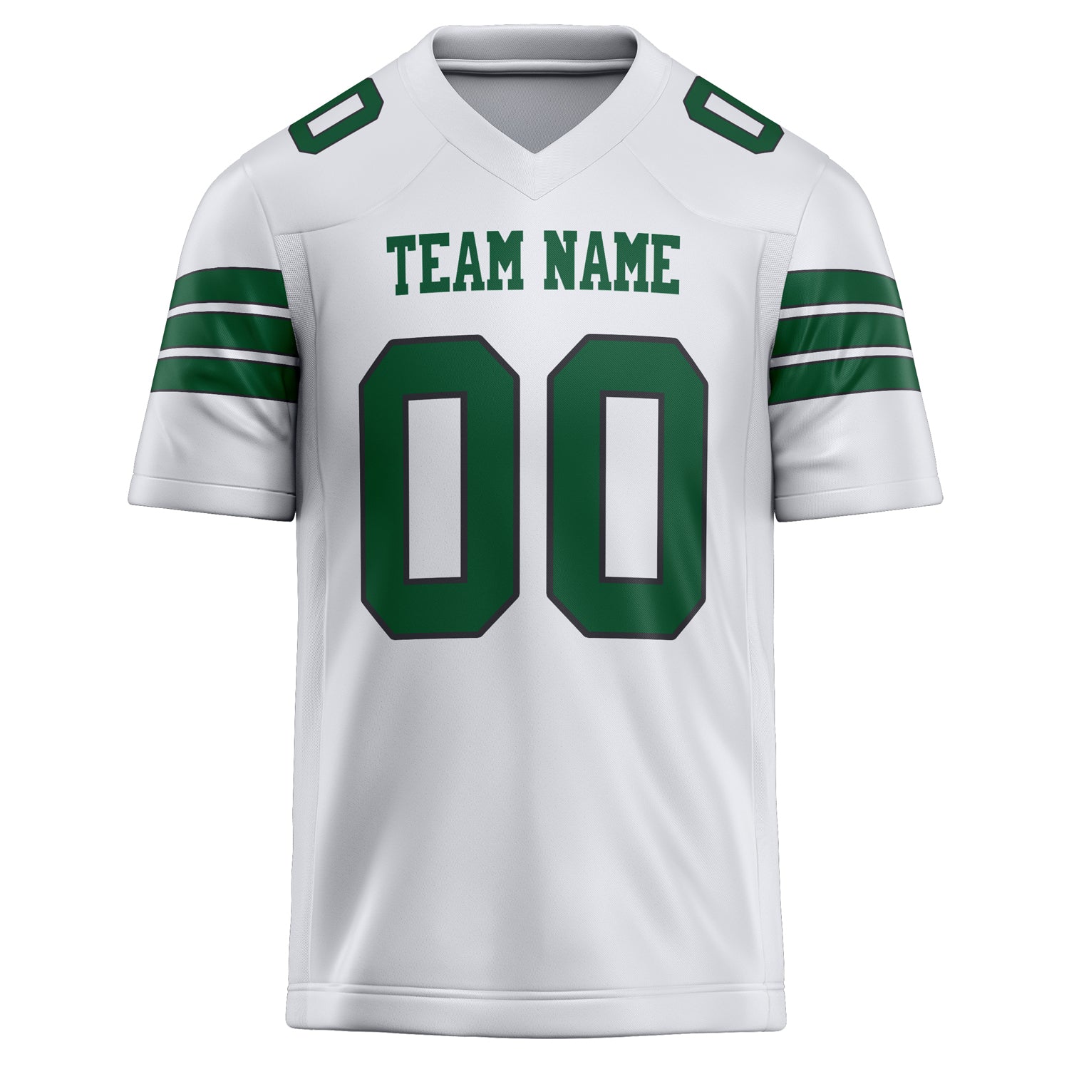 Custom White Green Solid Colour Football Jersey