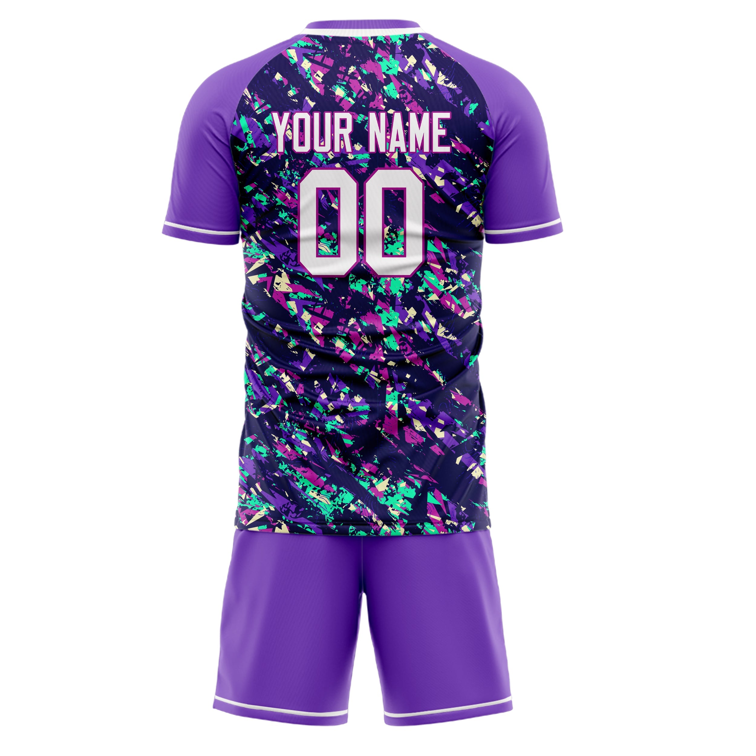 Custom Purple White Pattern Soccer Jersey