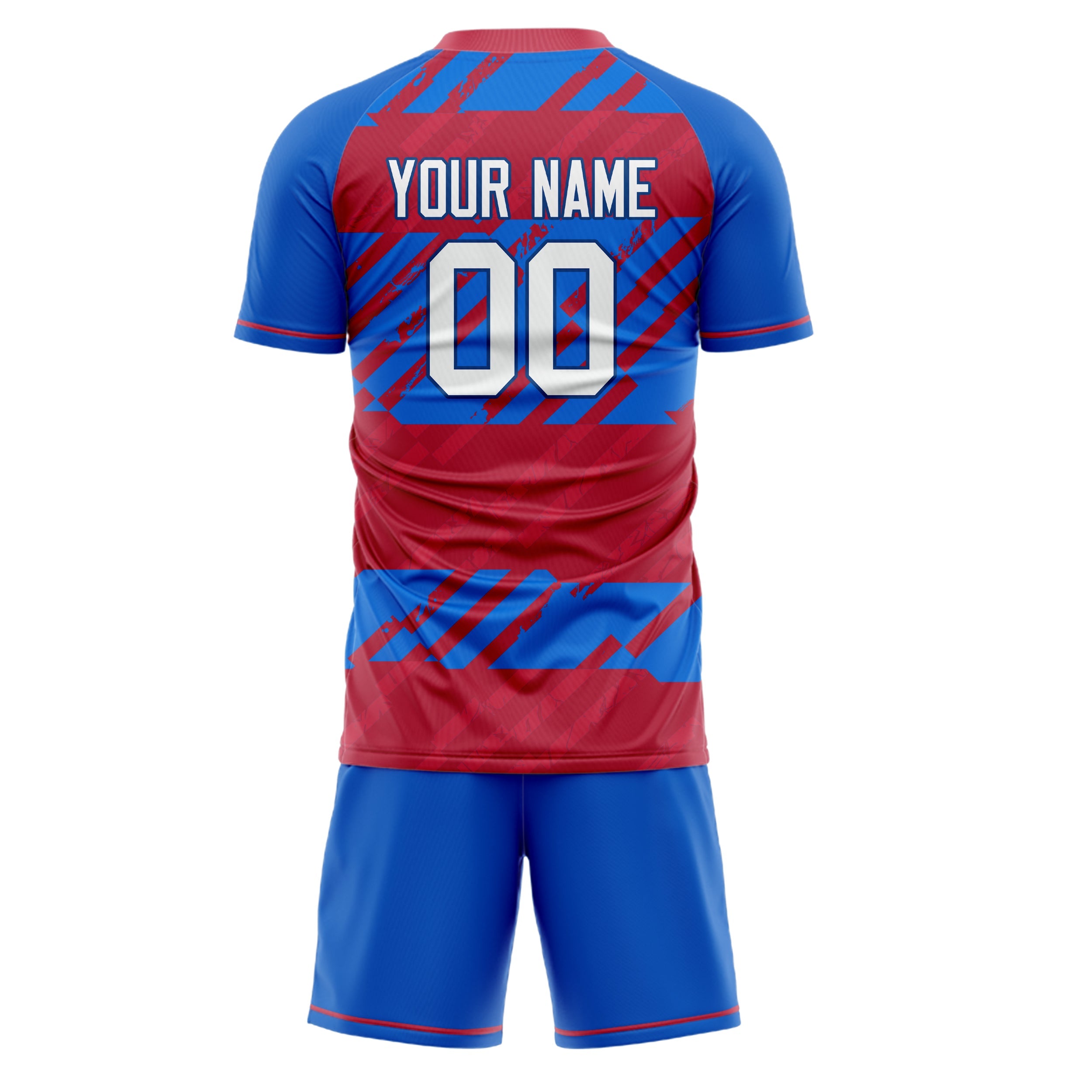 Custom Royal Red Pattern Soccer Jersey