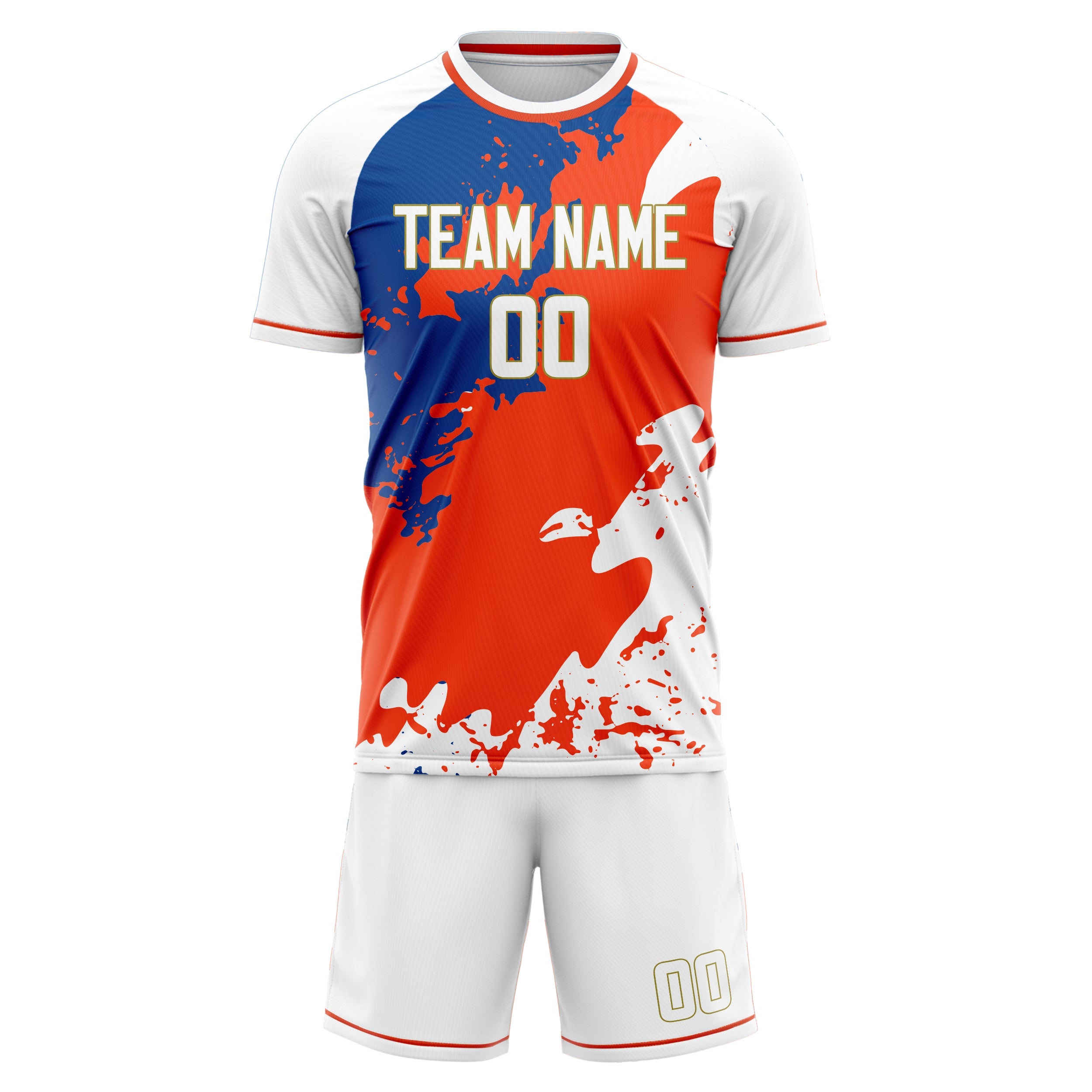 Custom White Red Pattern Soccer Jersey
