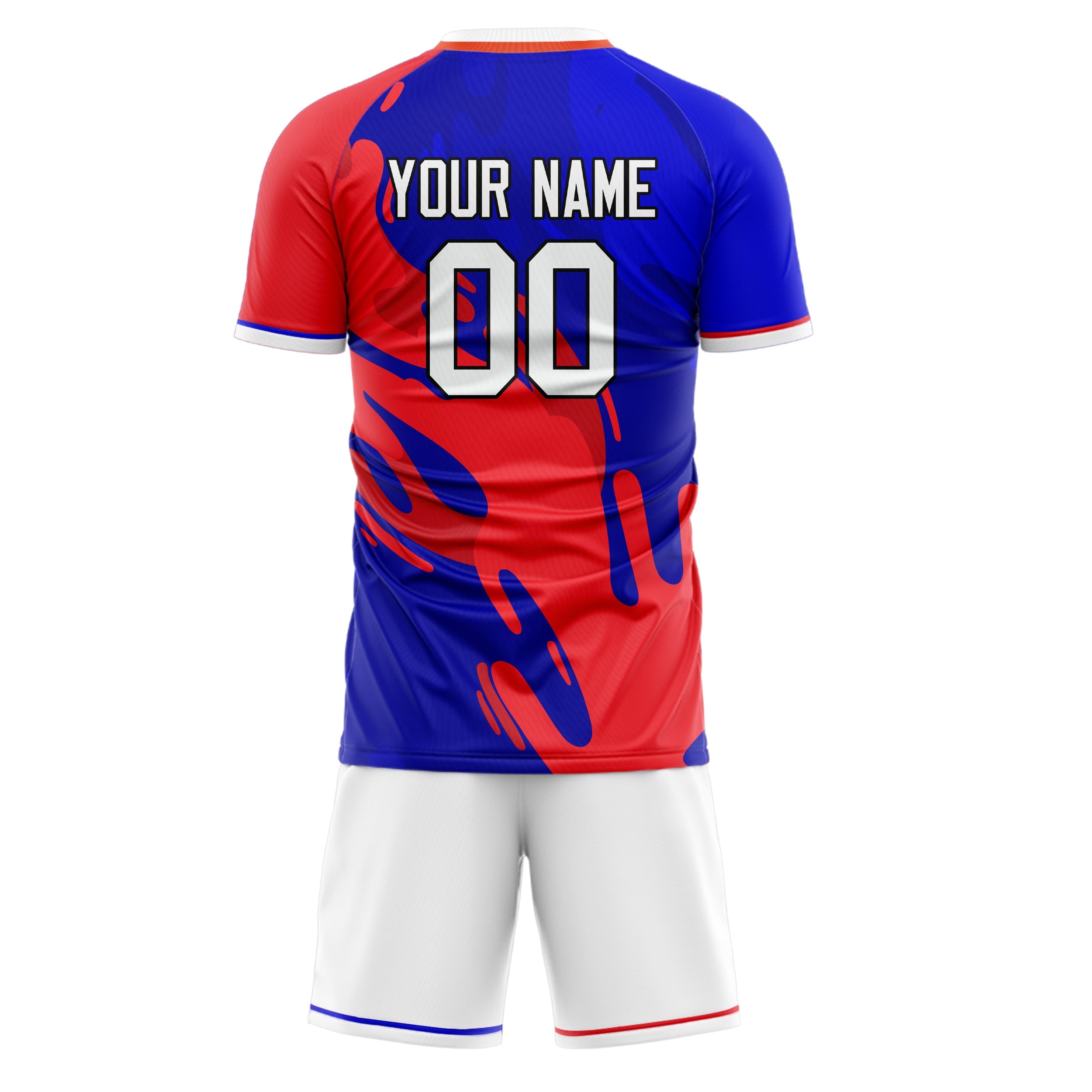 Custom Royal Red Pattern Soccer Jersey