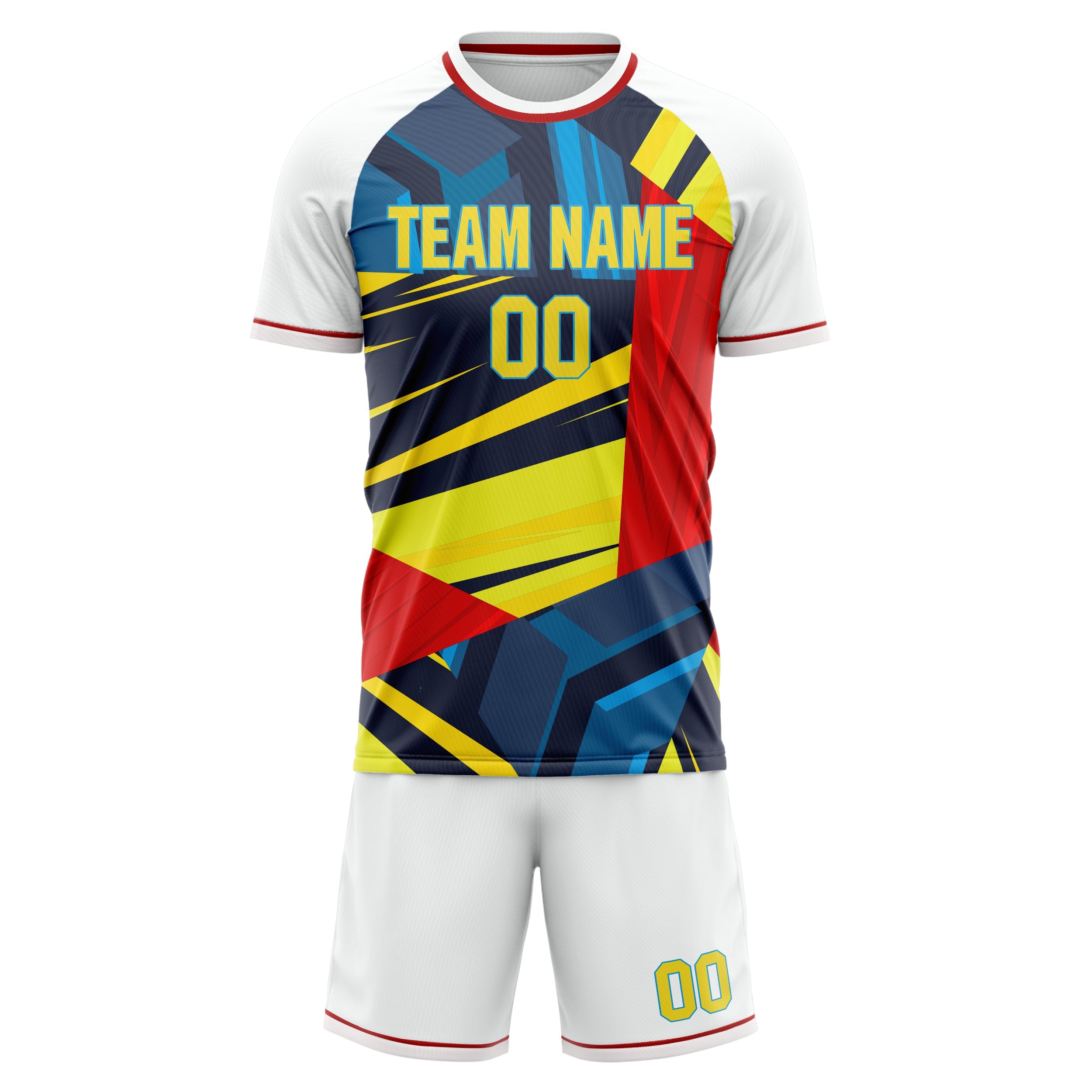 Custom White Gold Pattern Soccer Jersey