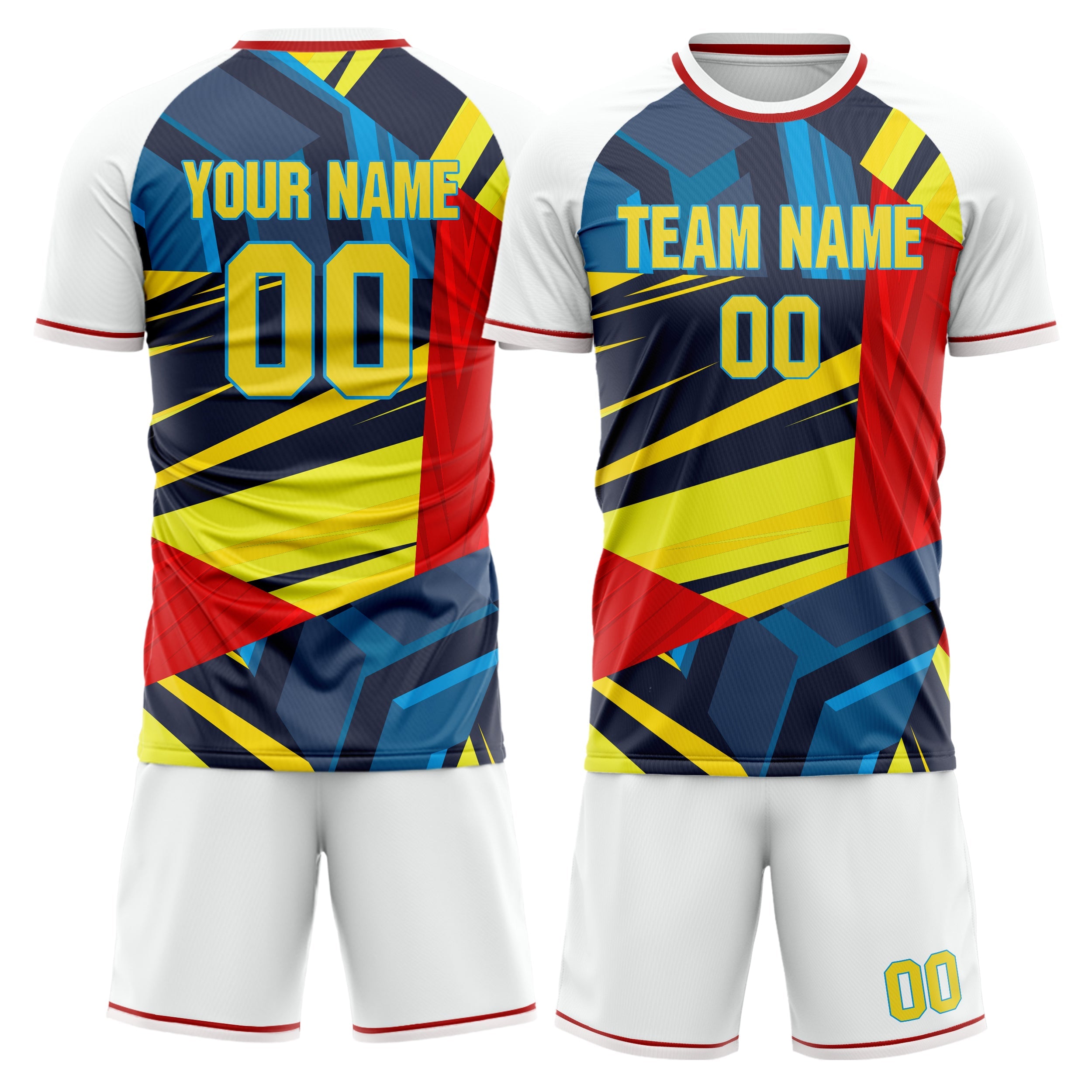Custom White Gold Pattern Soccer Jersey