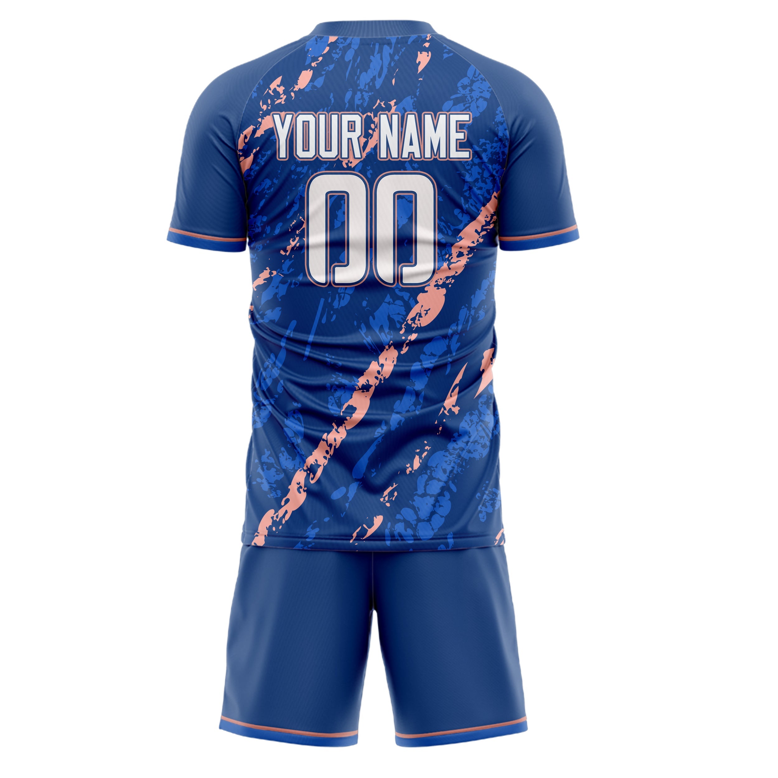 Custom Navy Pink Pattern Soccer Jersey