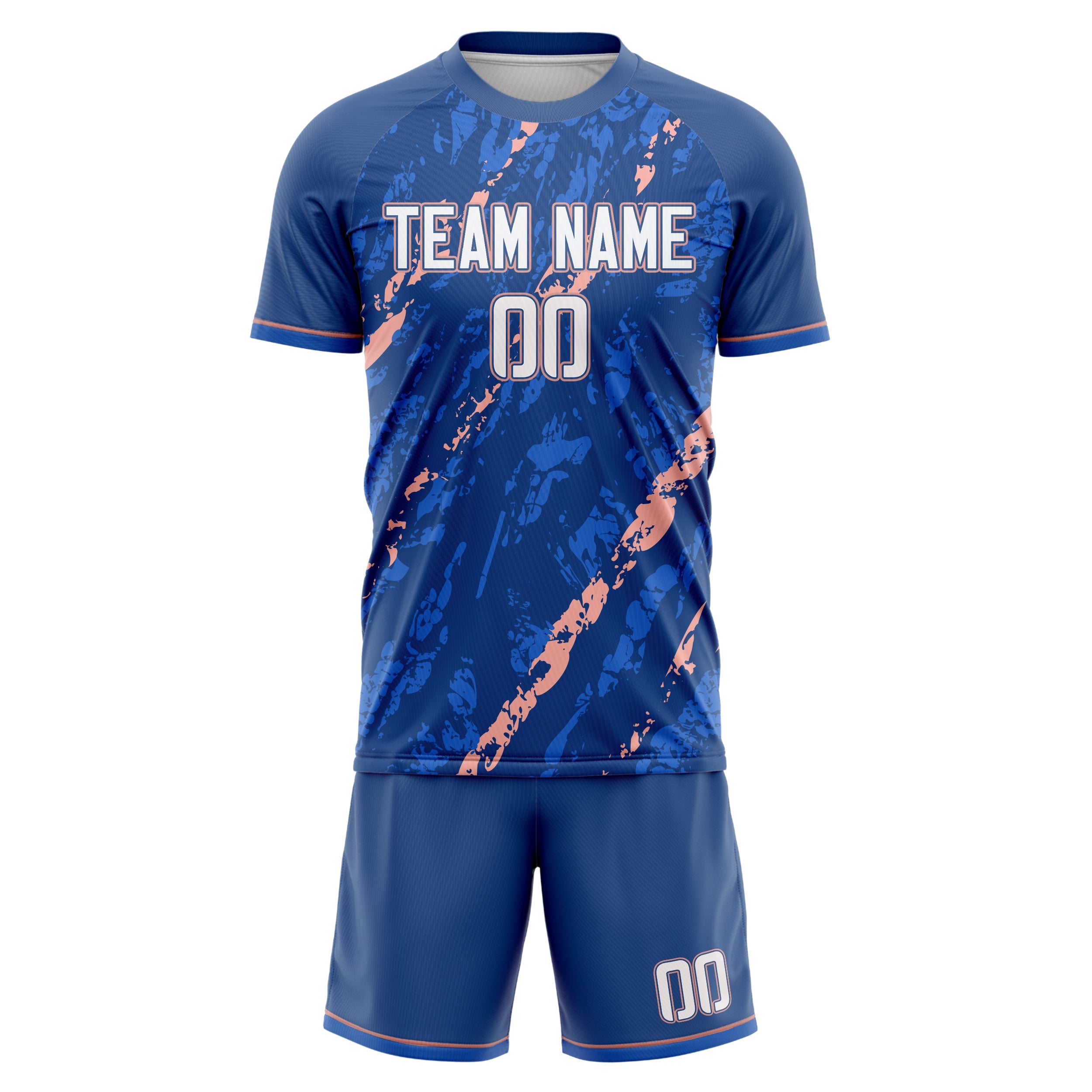 Custom Navy Pink Pattern Soccer Jersey