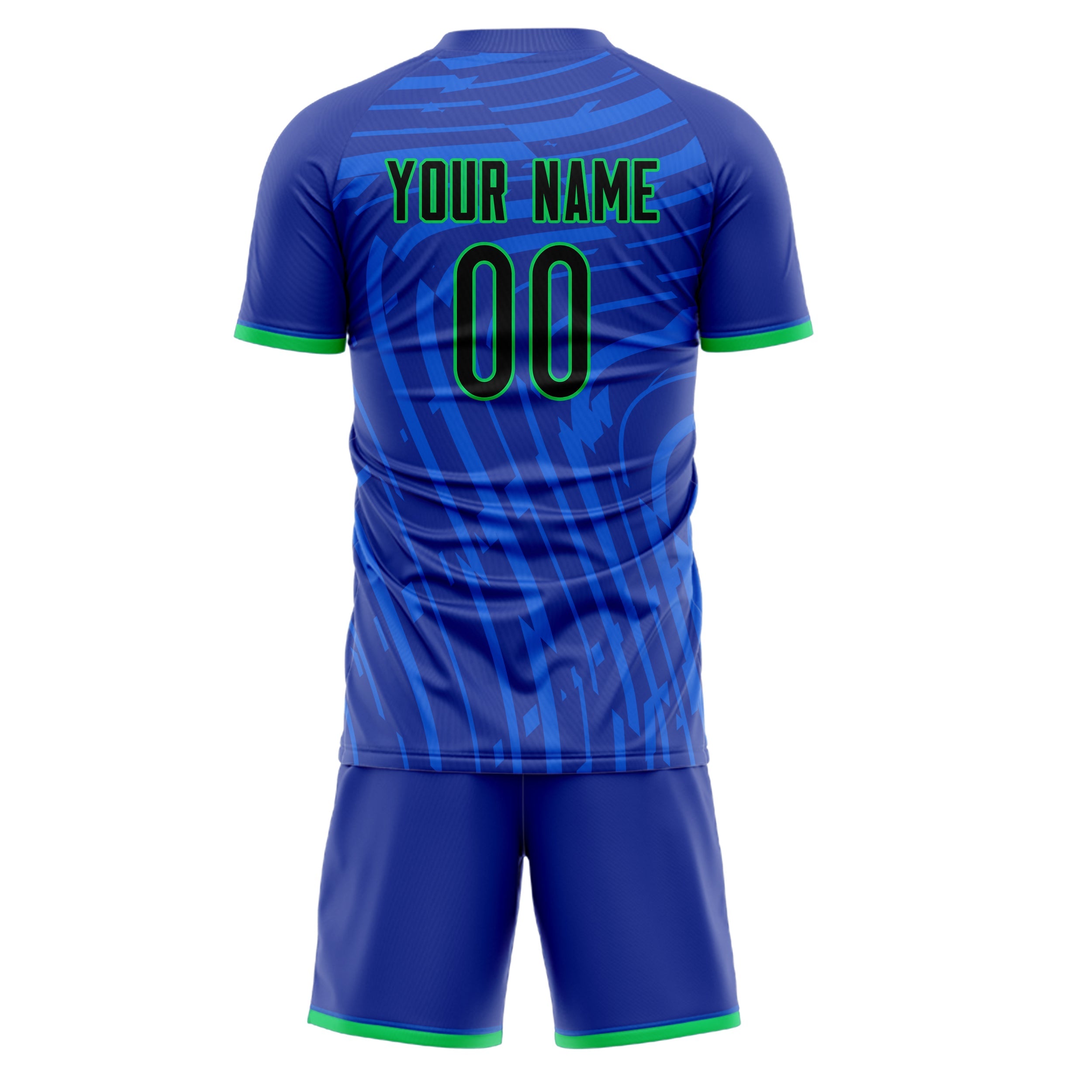 Custom Blue Teal Pattern Soccer Jersey