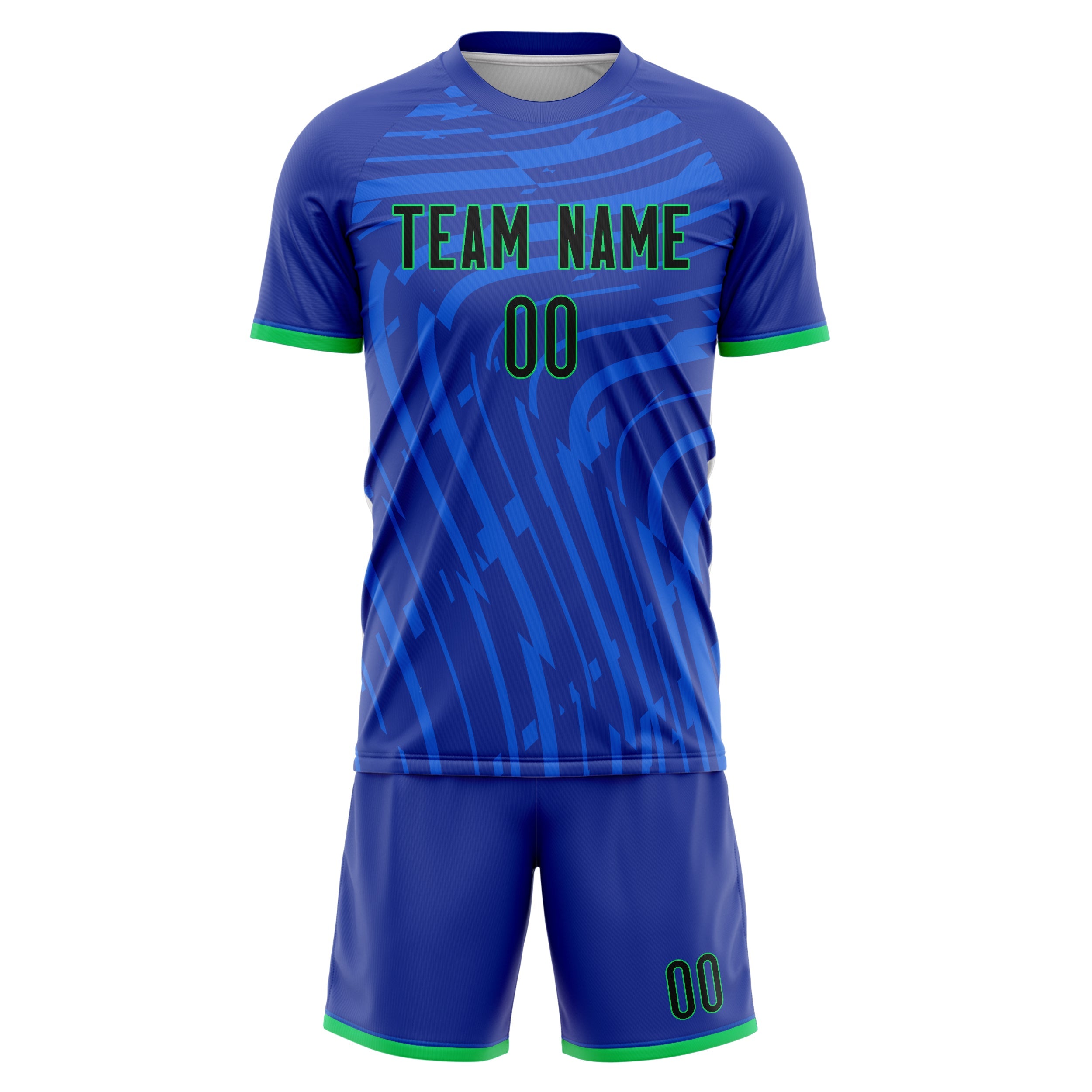 Custom Blue Teal Pattern Soccer Jersey