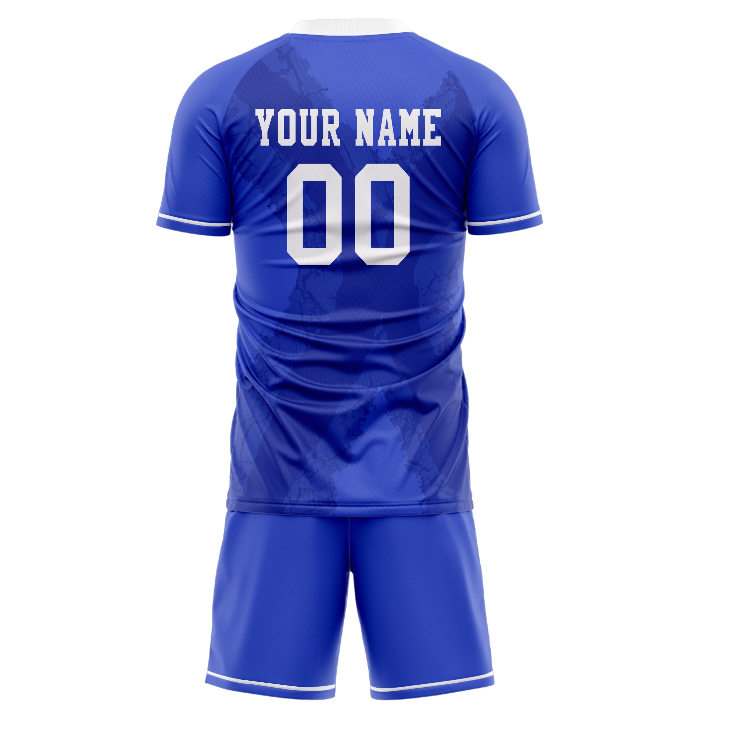Custom Blue White Pattern Soccer Jersey