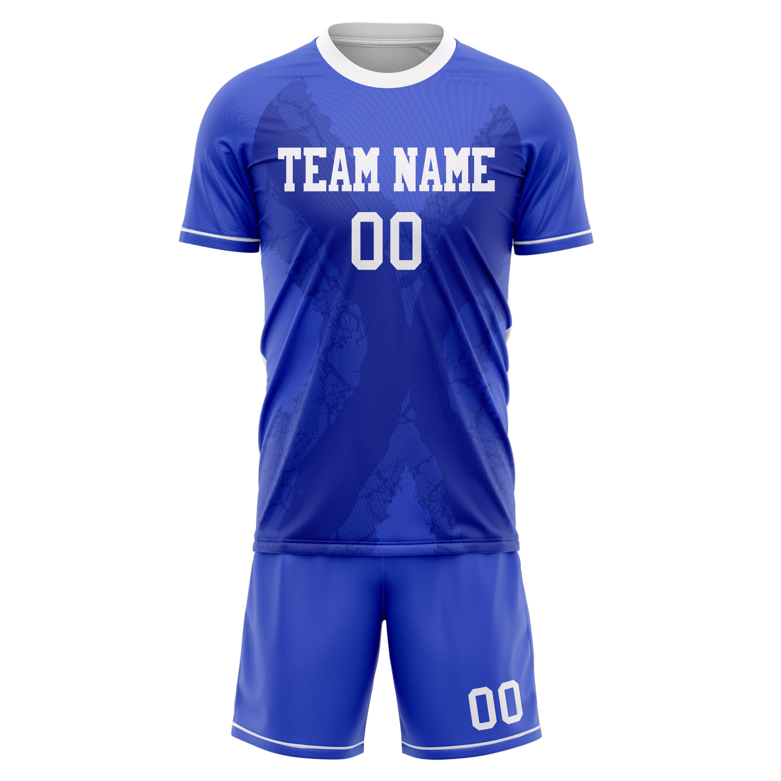 Custom Blue White Pattern Soccer Jersey